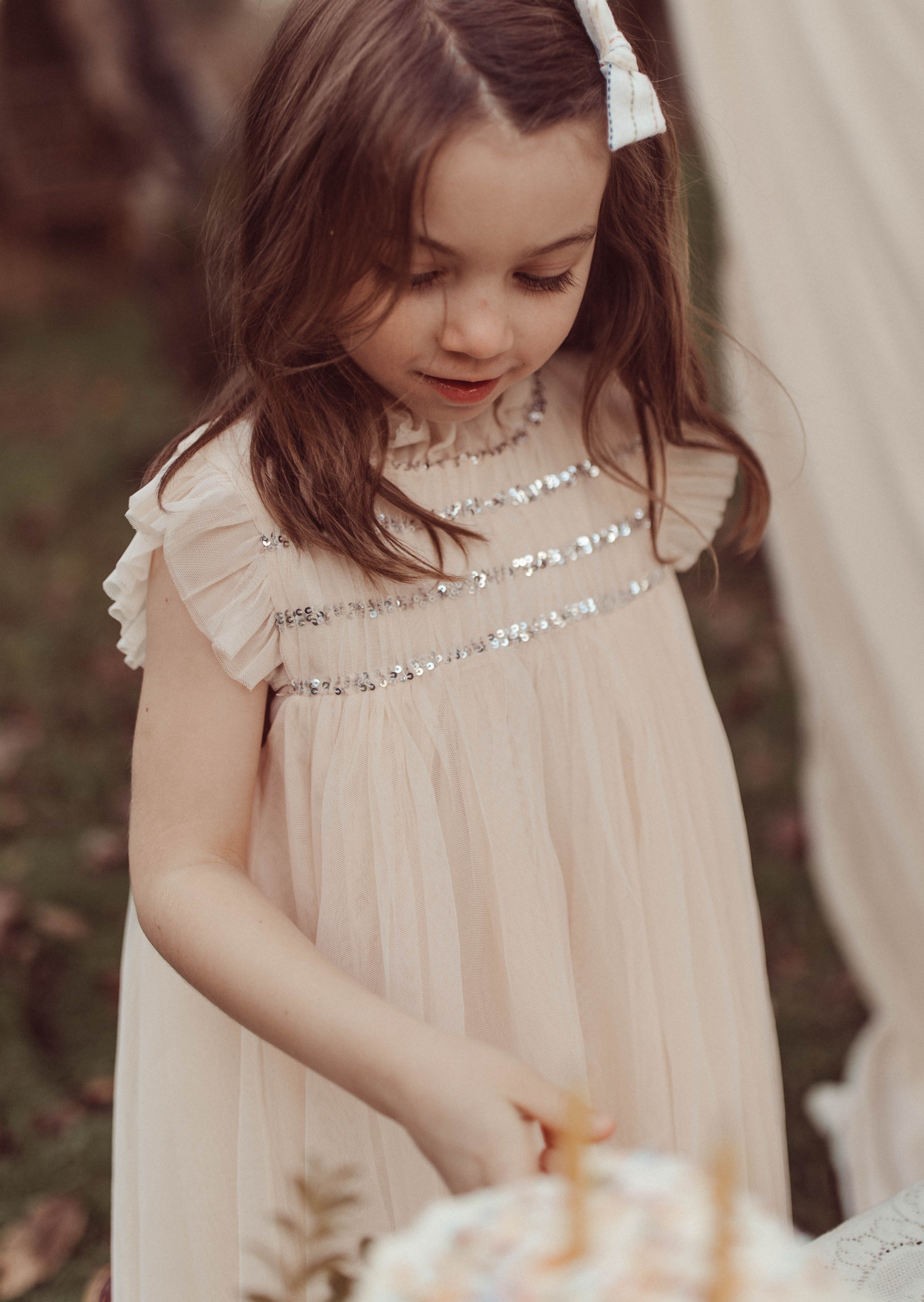 Scarlett | Cotton Tulle Dress | Vintage Cream