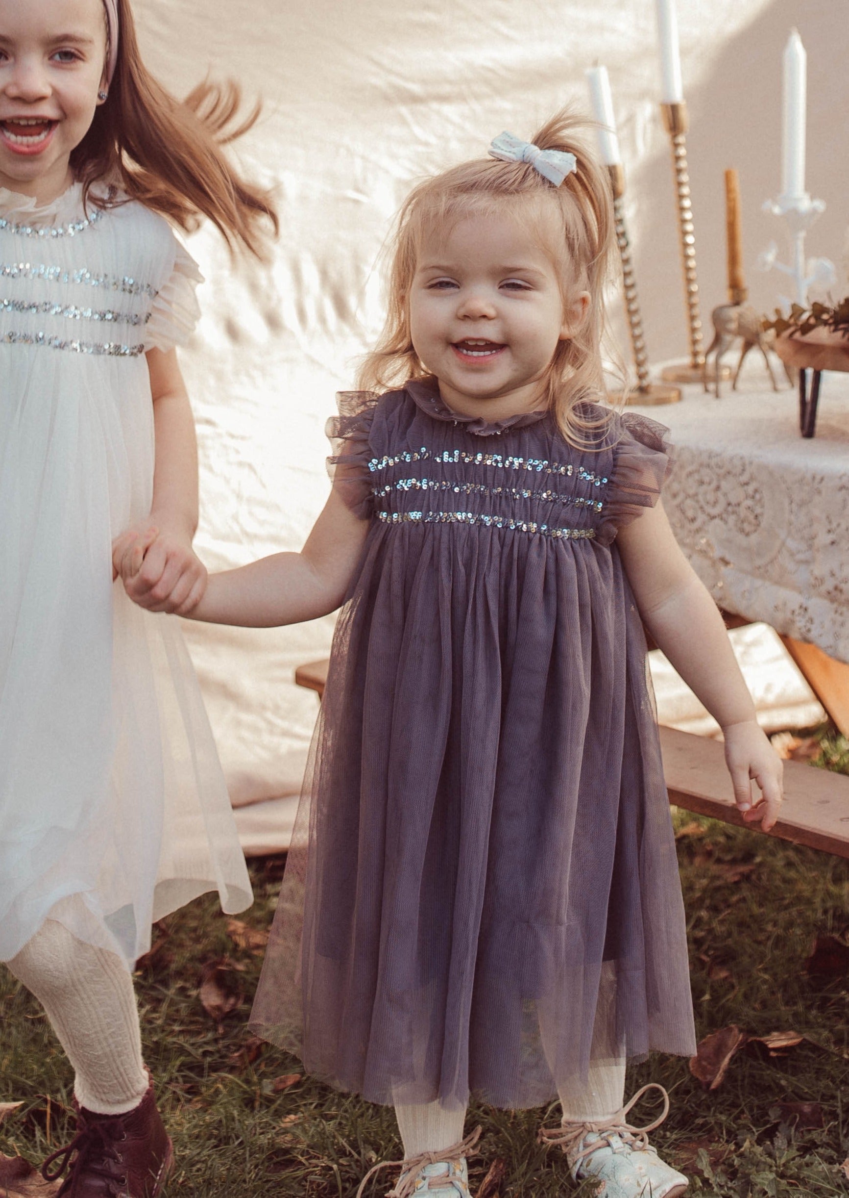 Scarlett | Cotton Tulle Dress | Sleet Gray