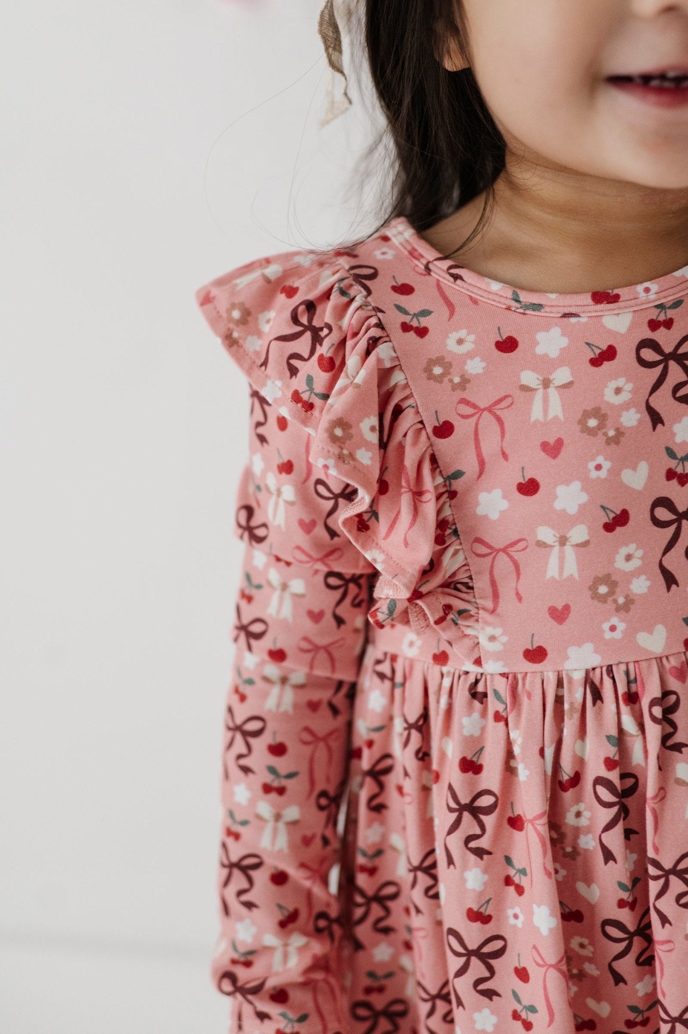 Girl's Long Sleeve Ruffle Dress