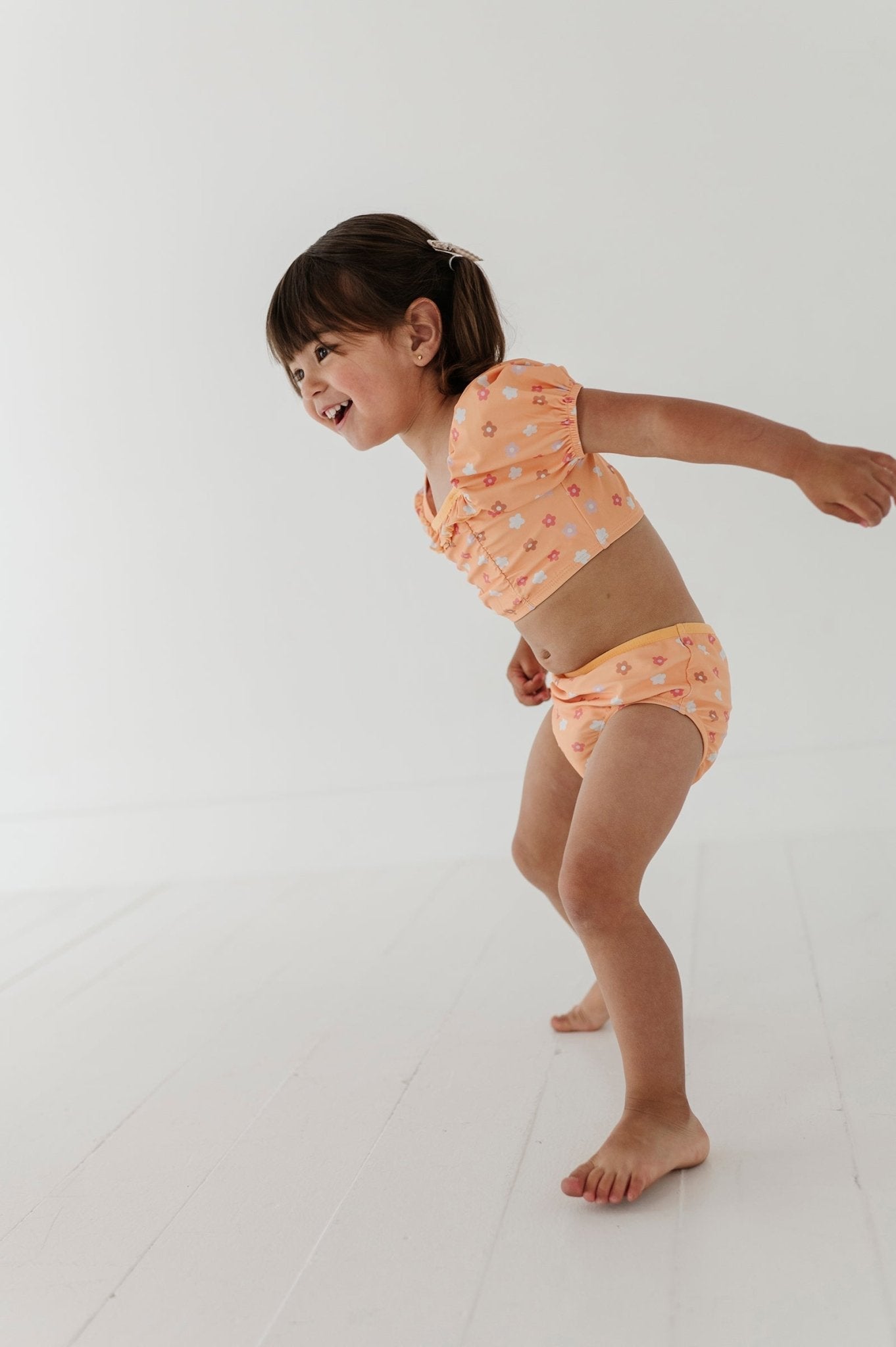 Girl's Puff Sleeve Swimsuit