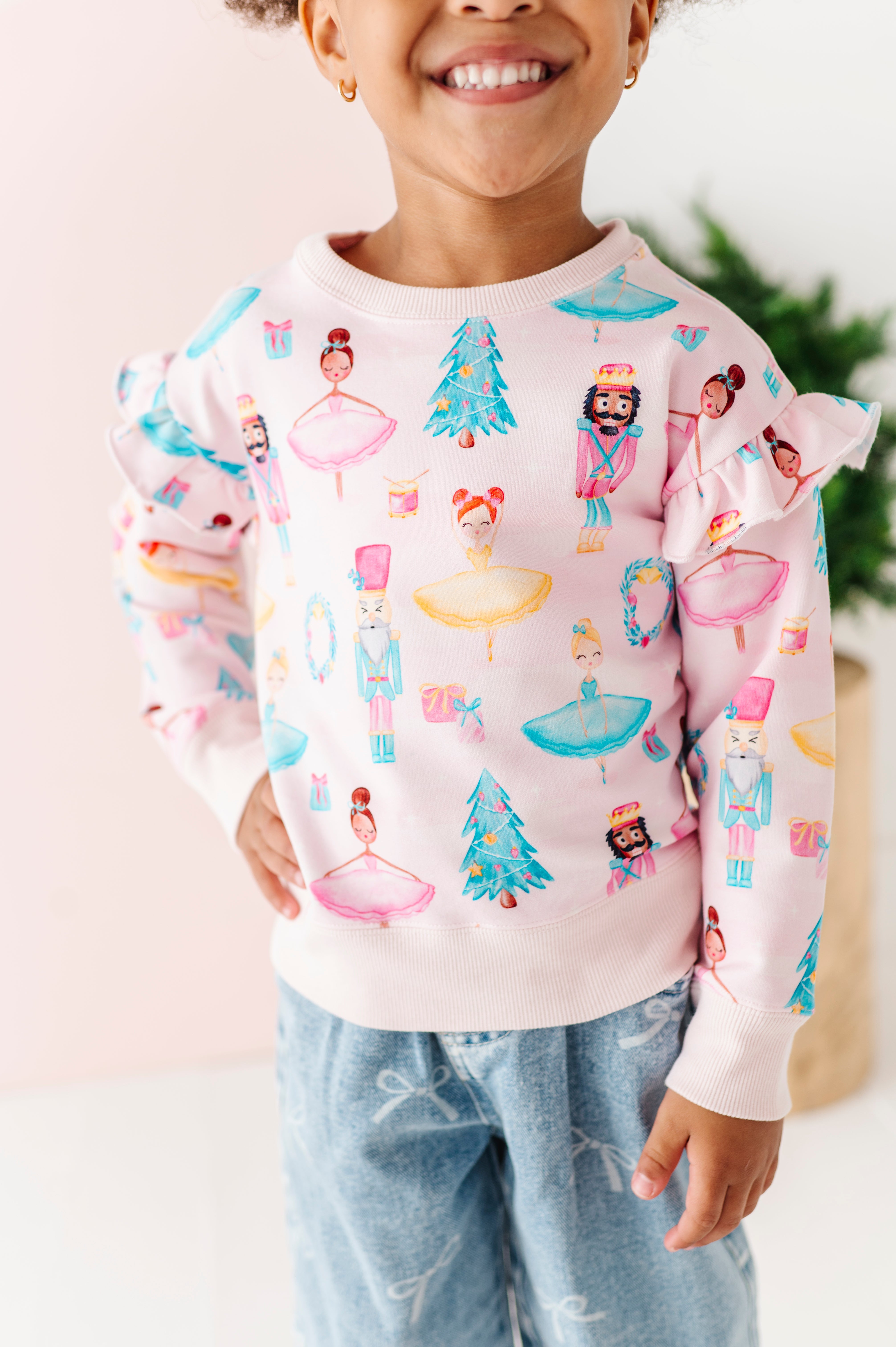 Sugarplum Ruffle Crewneck Sweatshirt