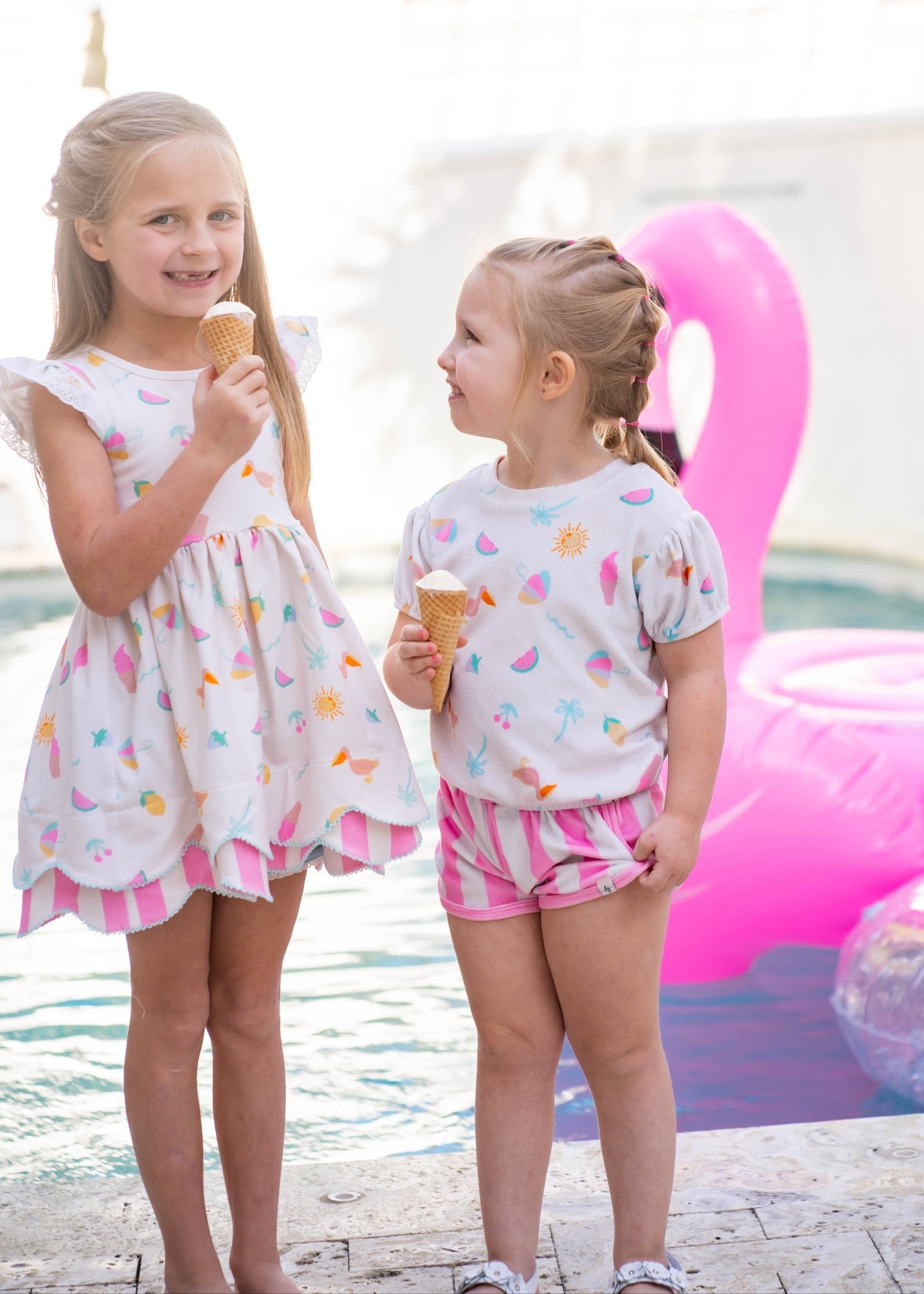 Seaside Stripes Scallop Tunic Set