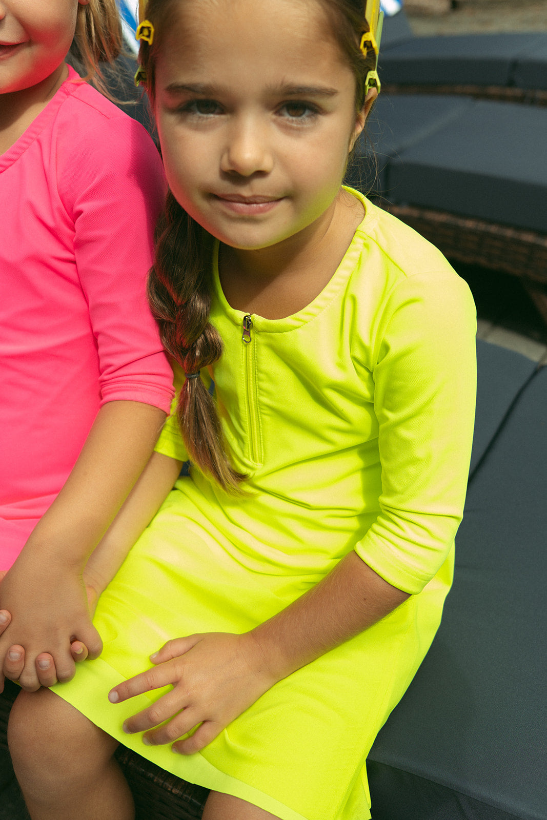 Mesh Neon Swim Dress - Yellow