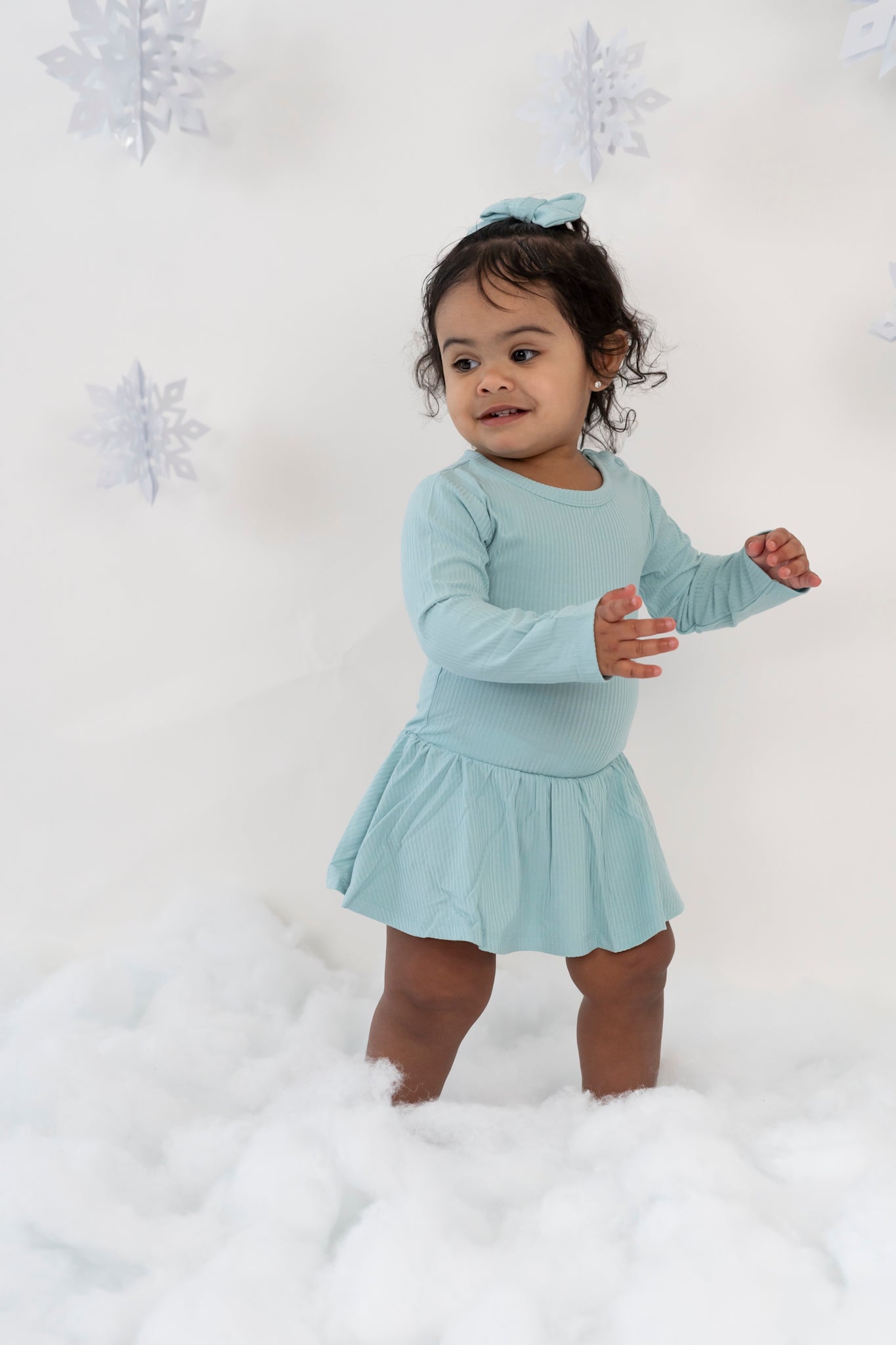 Hazy Blue Rib Dream Bodysuit Dress