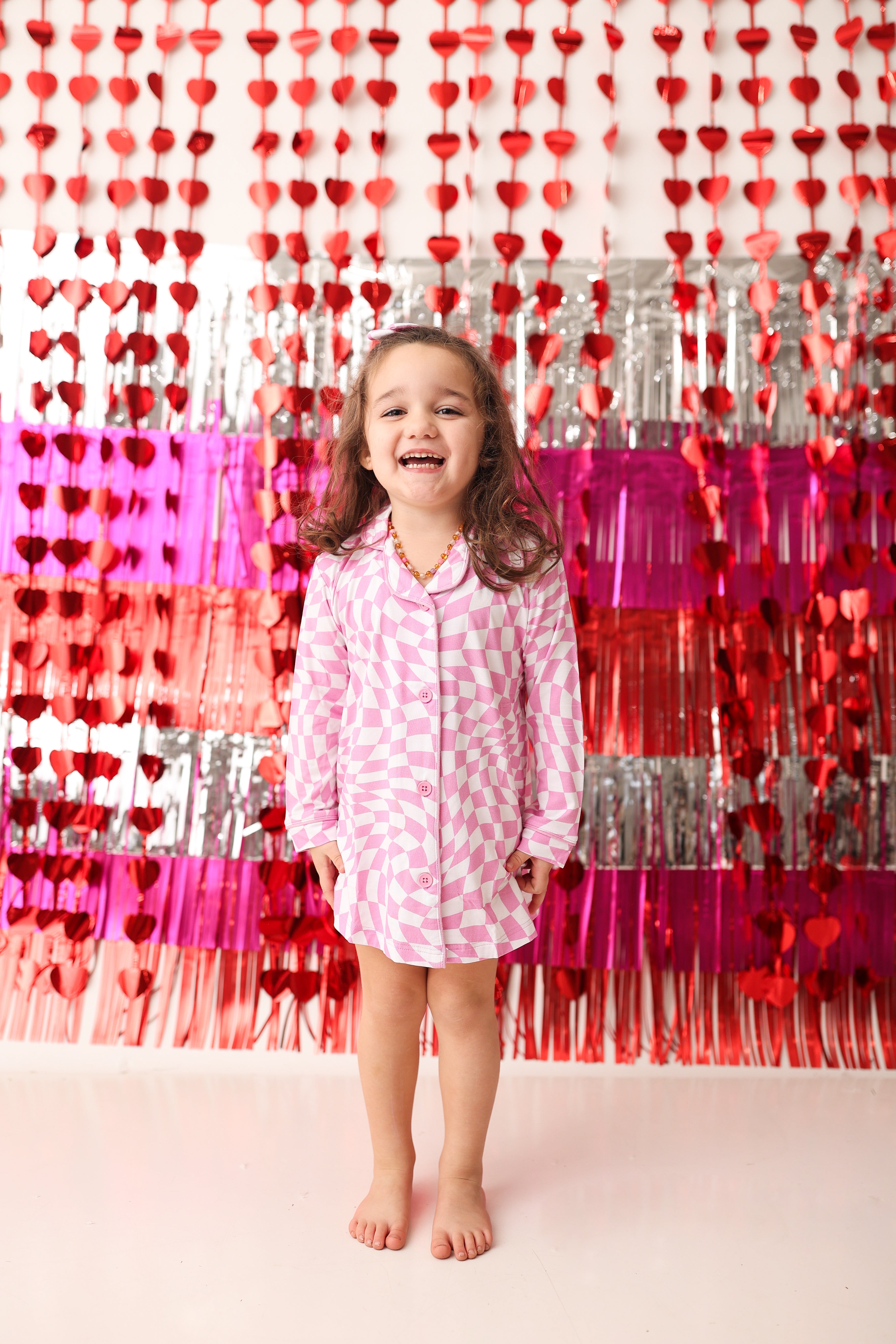 Bubblegum Wavy Checkers Girl's Dream Gown