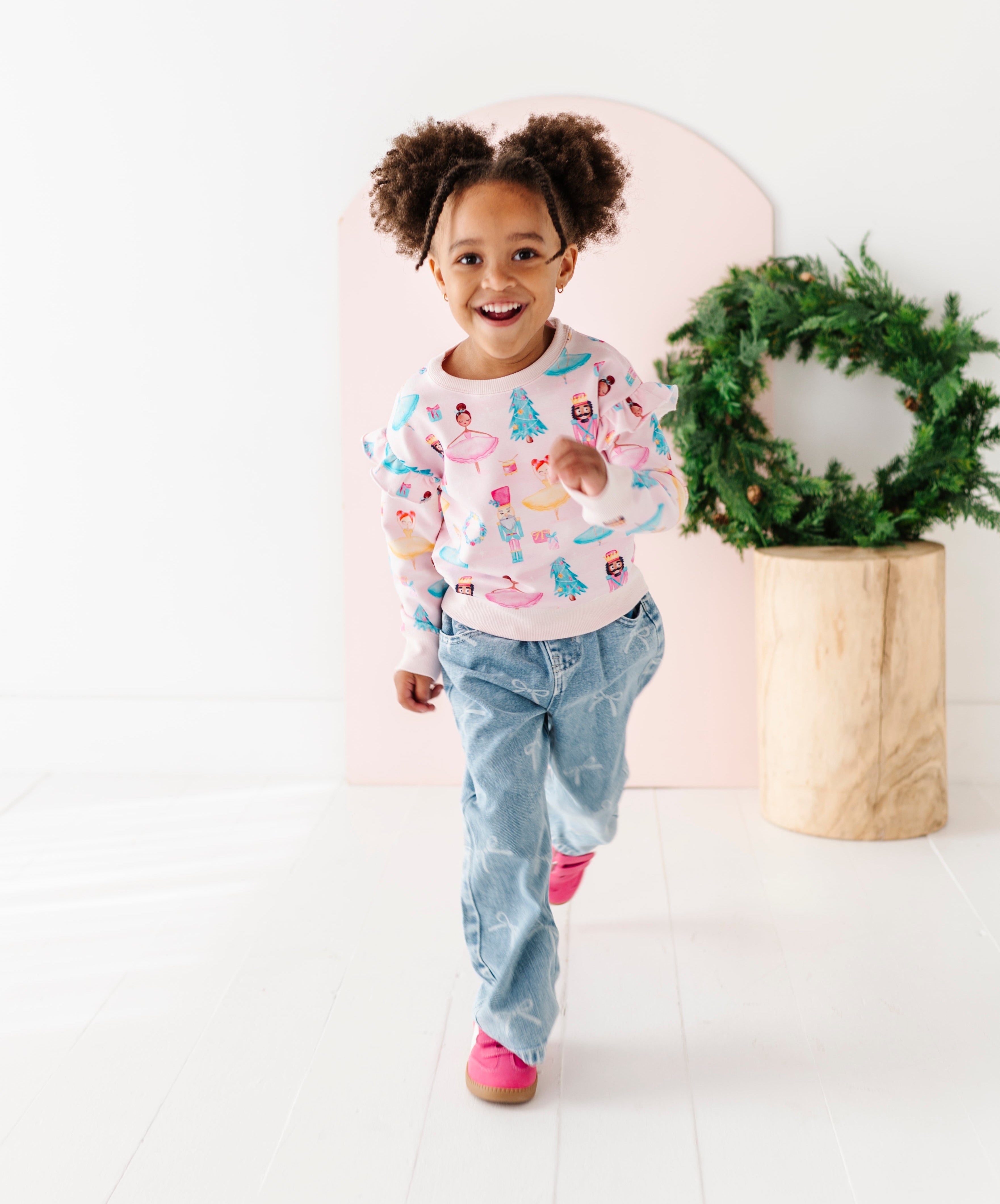 Sugarplum Ruffle Crewneck Sweatshirt