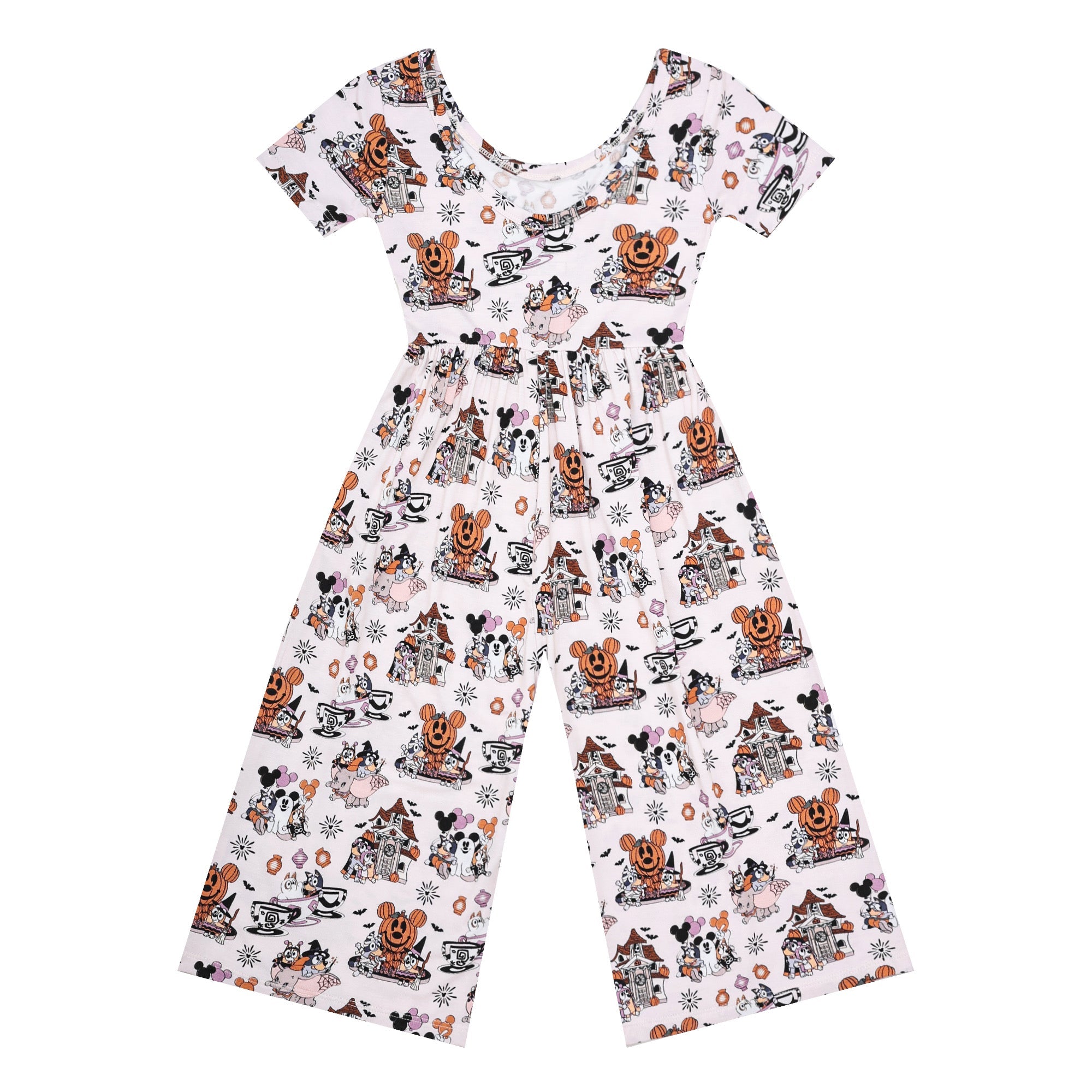 Halloween At The Park Wide Leg Jumpsuit