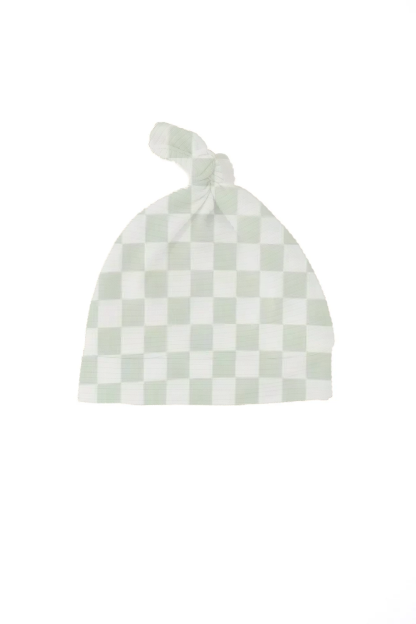 Leaf Green Checkered Knotted Hat