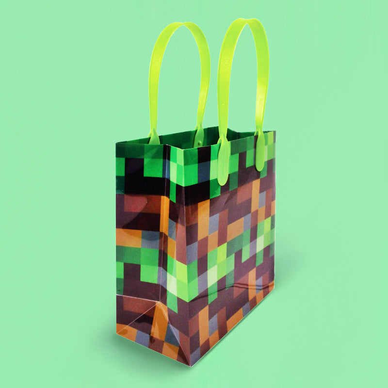 Pixels Miner Themed Party Favor Bags Treat Bags - Set Of 6 Or 12