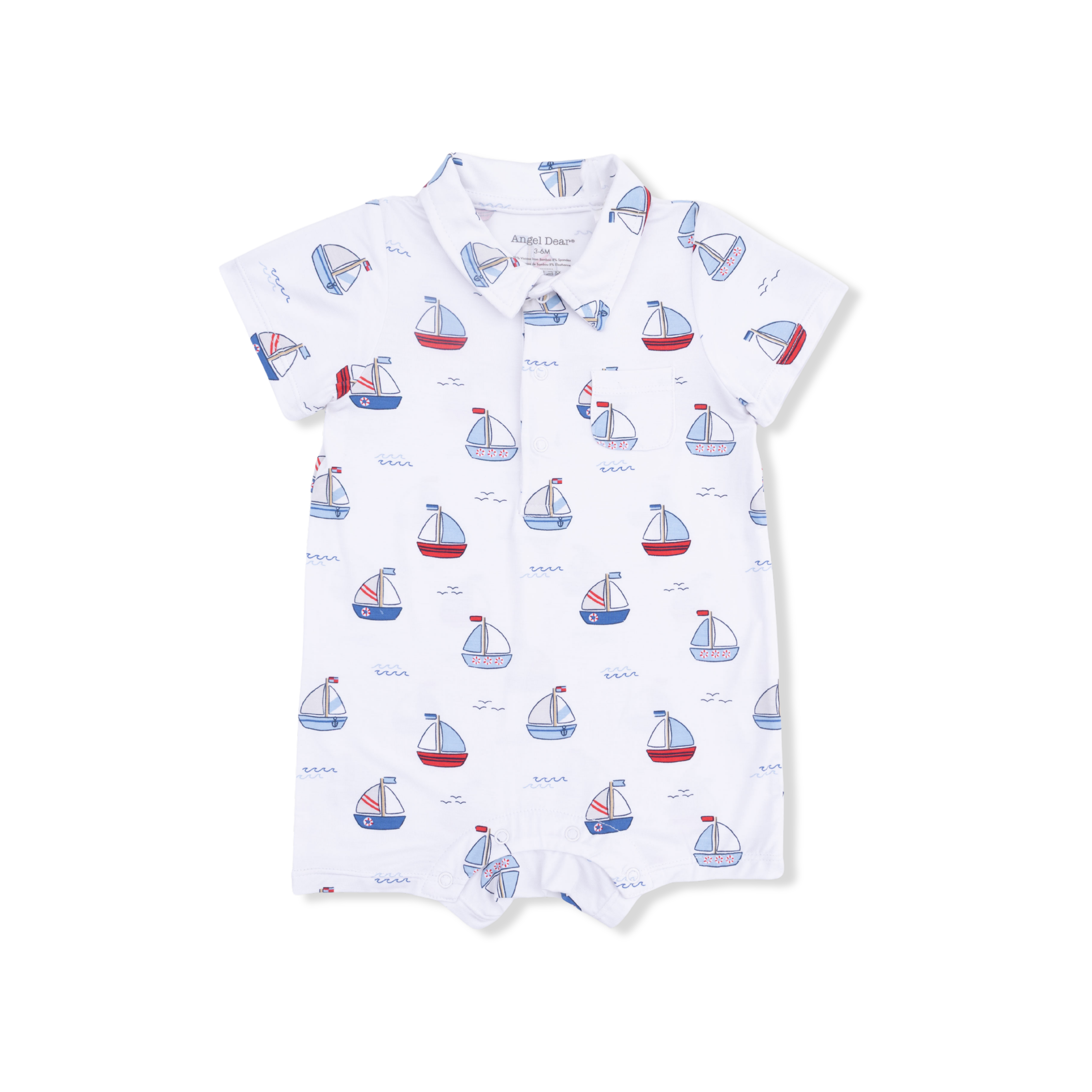 Bubbly Sailboats Blue - Polo Shortie