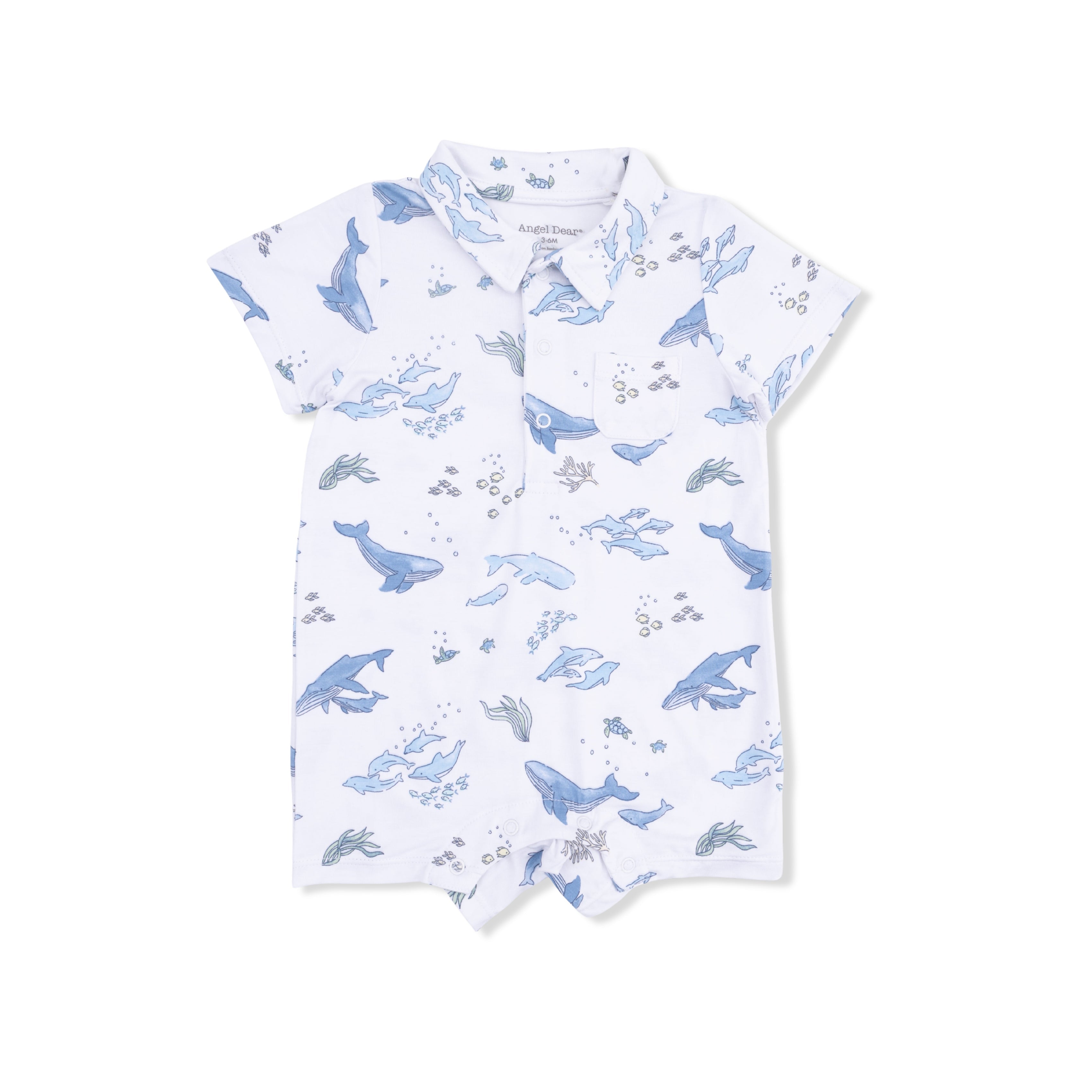 Watercolor Blue Whales - Polo Shortie