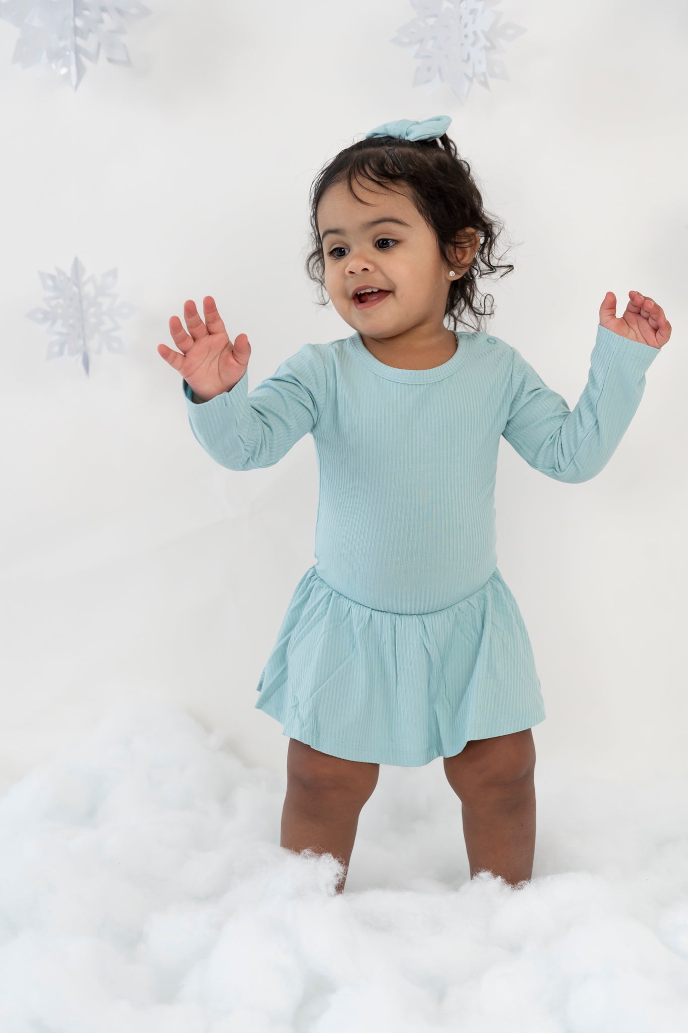 Hazy Blue Rib Dream Bodysuit Dress