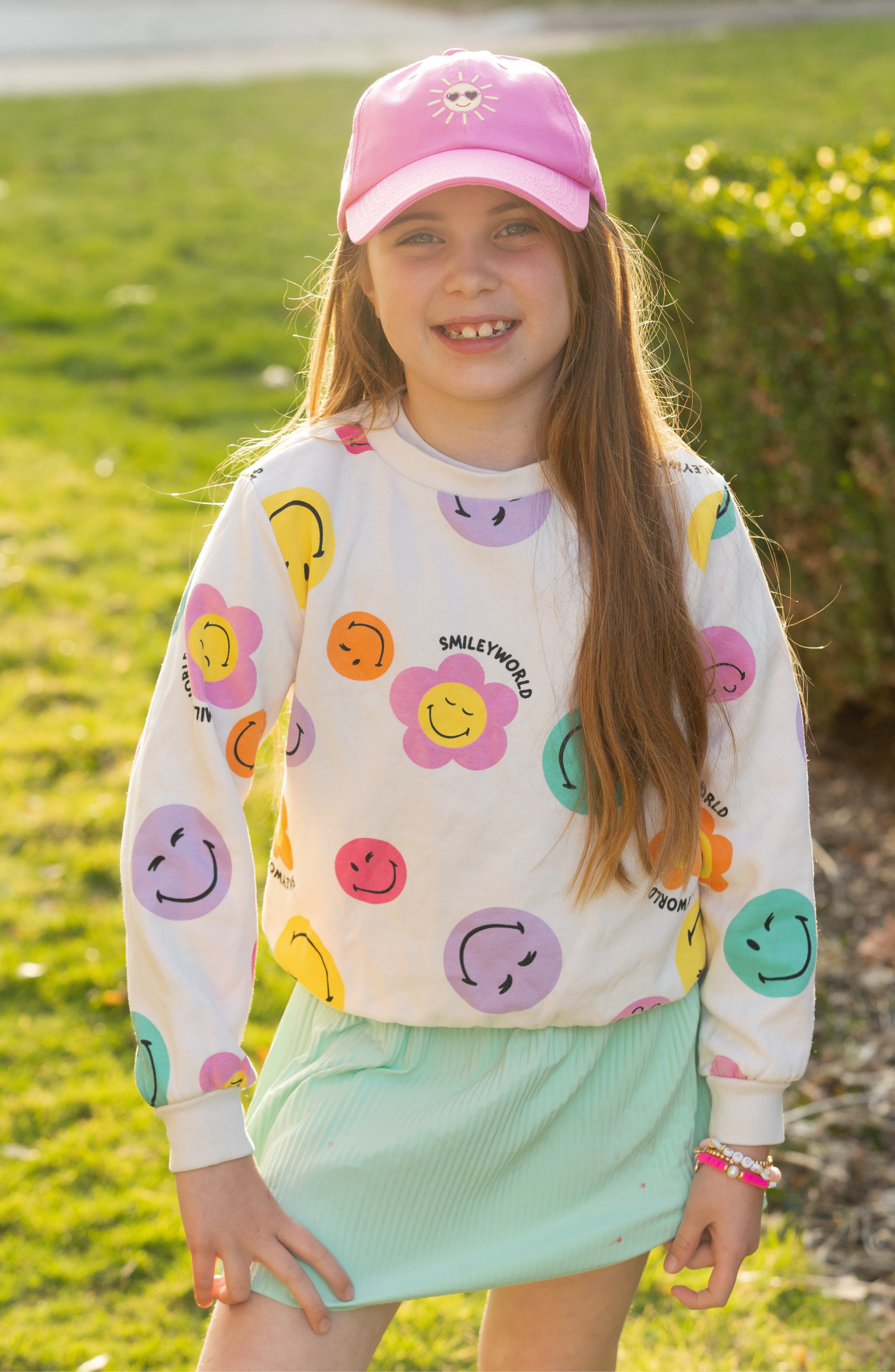 Sun Love Bow Baseball Hat (junior/tween Girls)