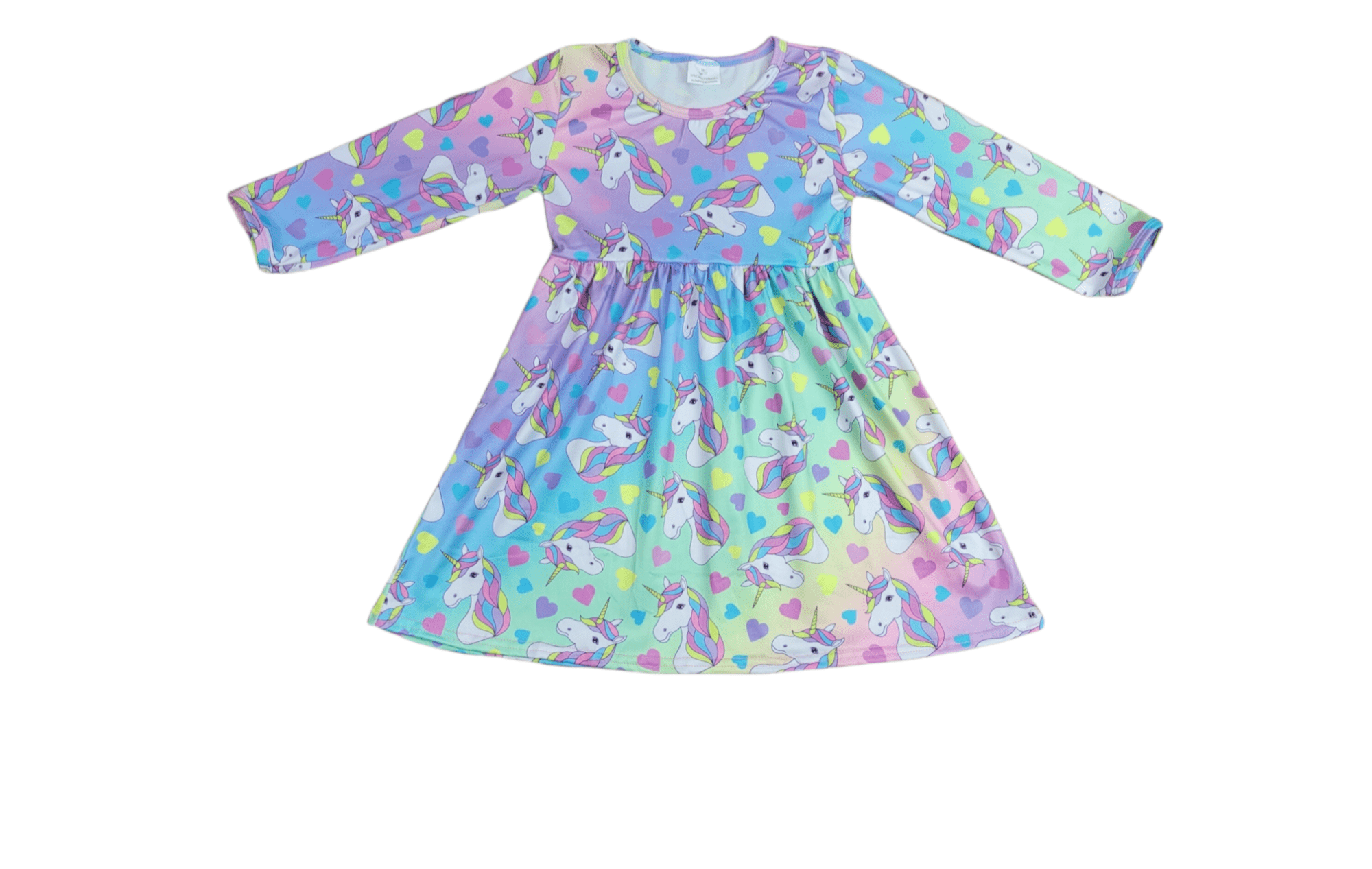 Sparkle Like A Unicorn Long Sleeve Milk Silk Dress