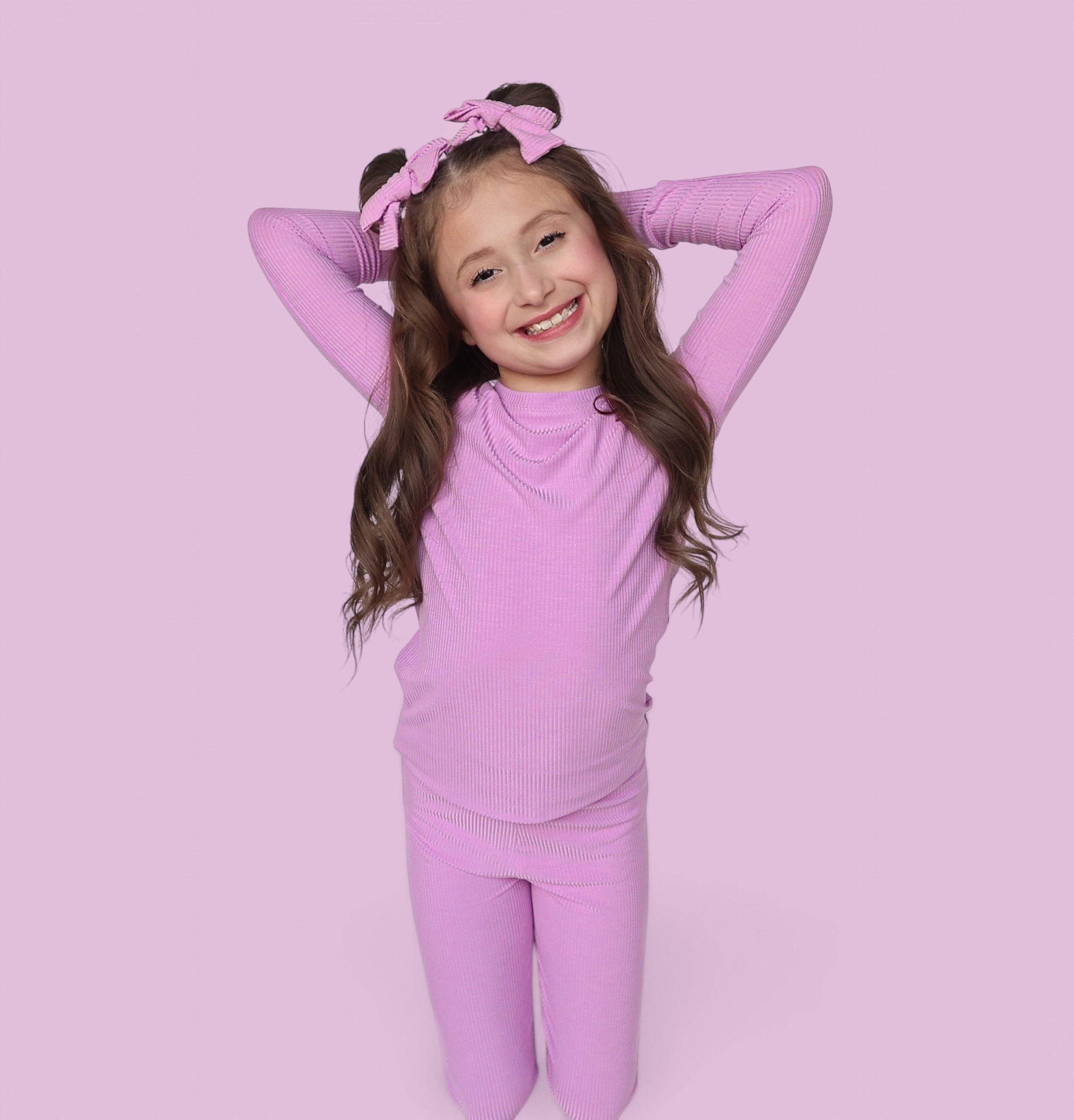 Forever Lilac Rib Dream Bow Hair Clips