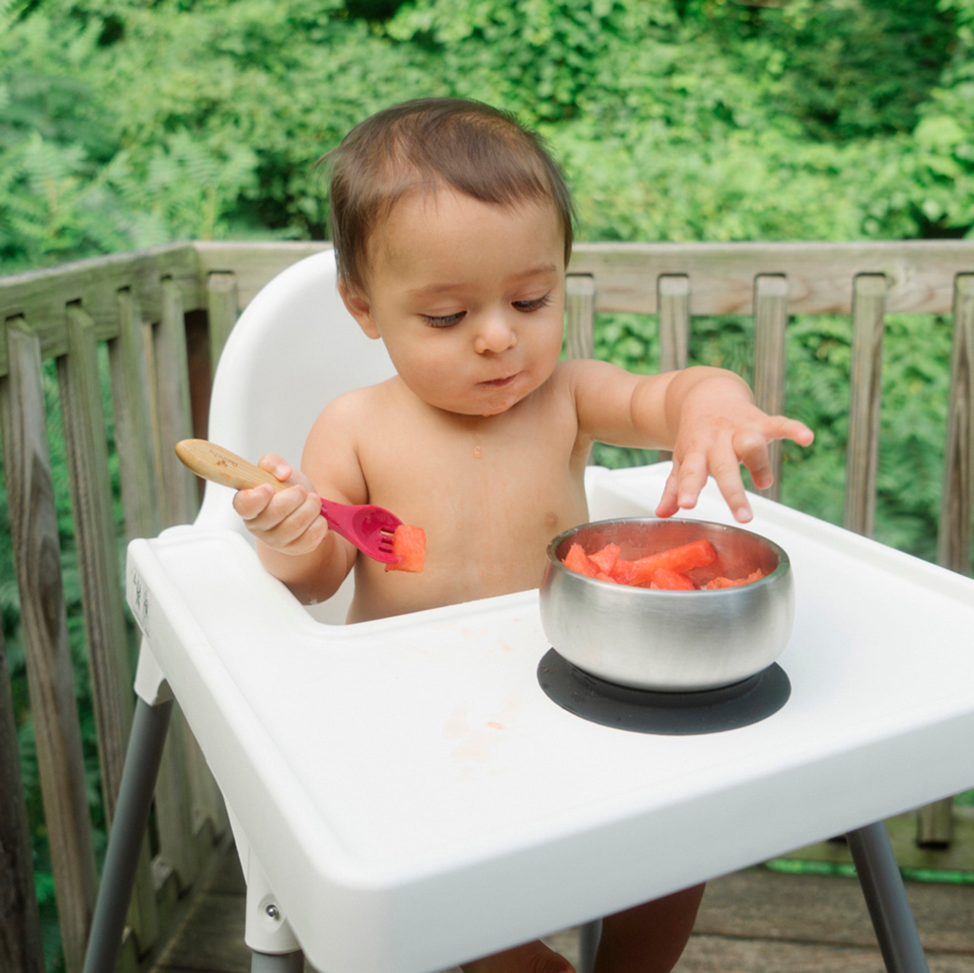 Avanchy Stainless Steel Baby Bowl With Spoon Combo + Air Tight Lid