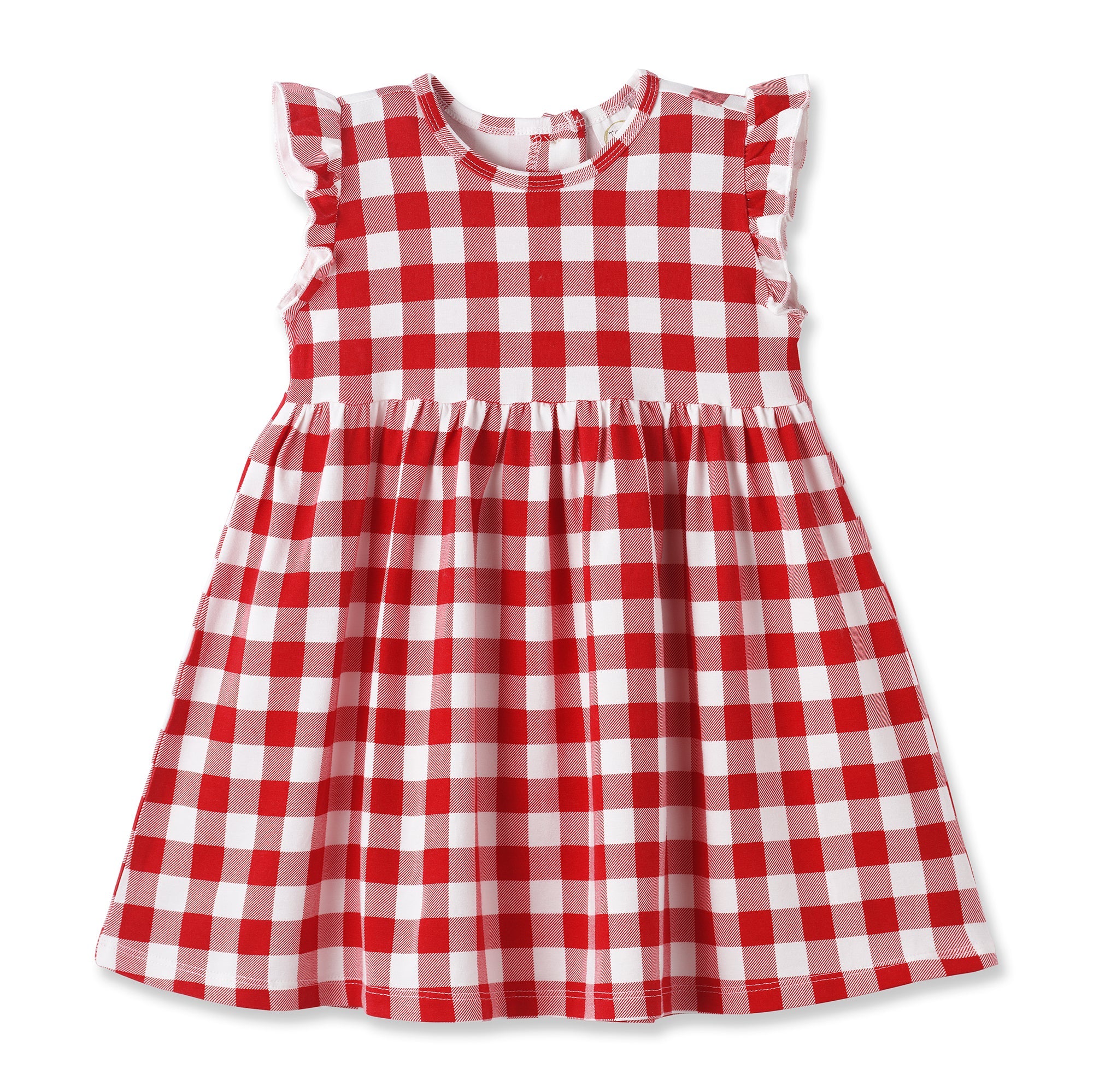 Picnic Plaid Soft Bamboo Summer Flutter Dress