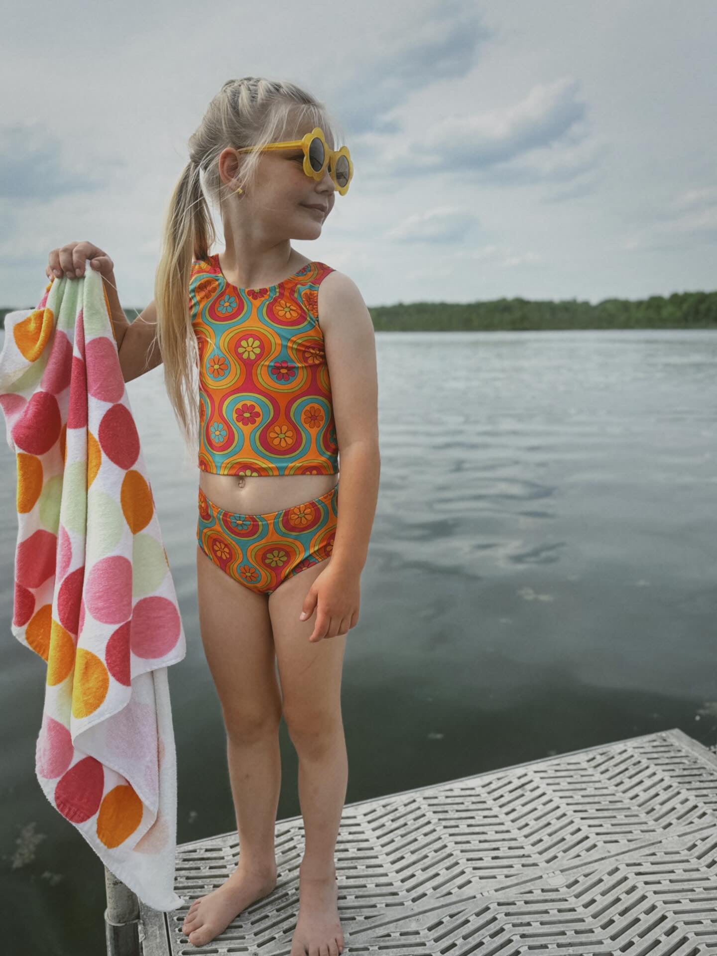 Groovy Two Piece Swimsuit For Girls