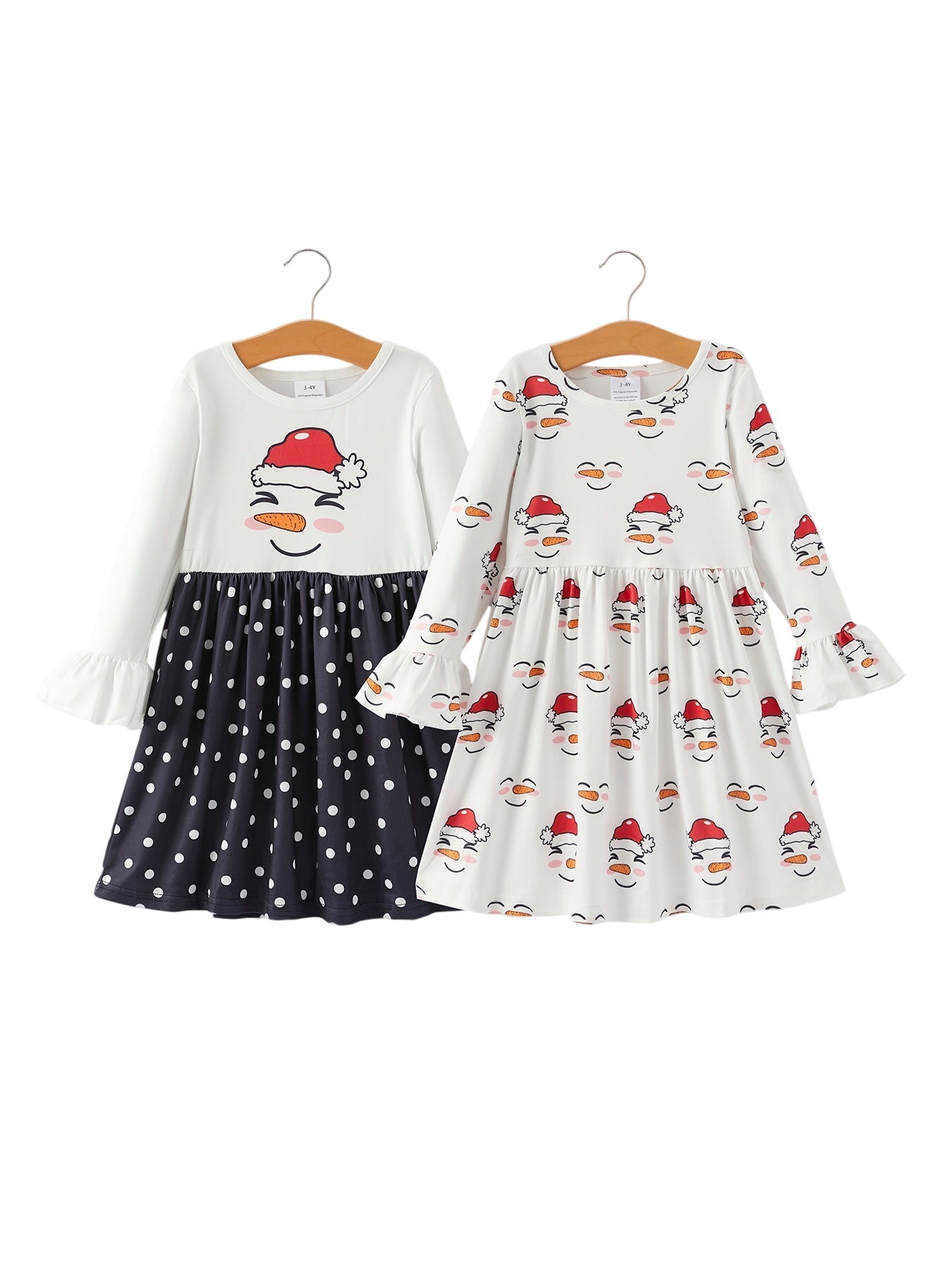 Girls Christmas Snowmen Dress 2-piece Set