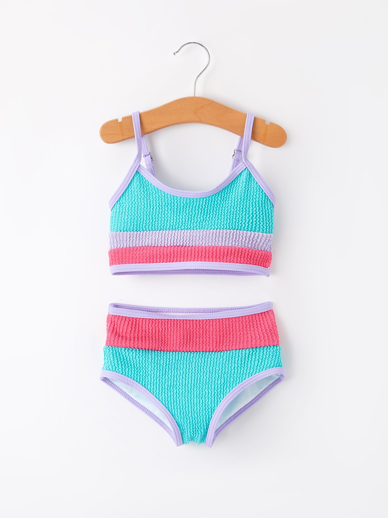 Mommy Me "blue And Red Stripes" Kid's Swimsuit
