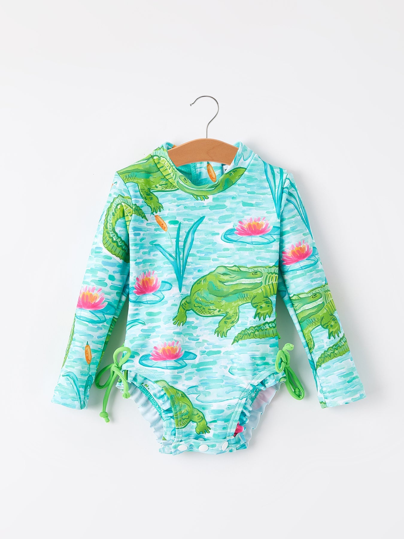 "crocodile" Green Girls' Swimsuit