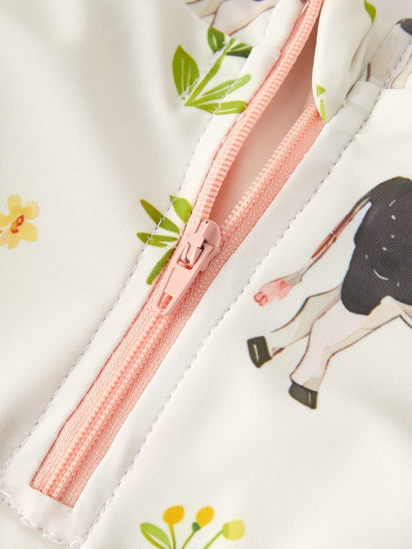 "cow" Floral Girls' Swimsuit