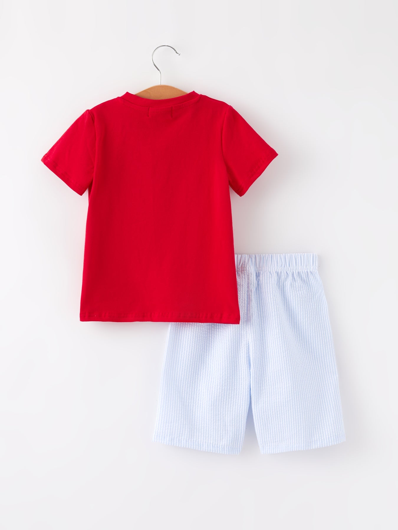 4th Of July Star Embroidery Smocking Boys Set