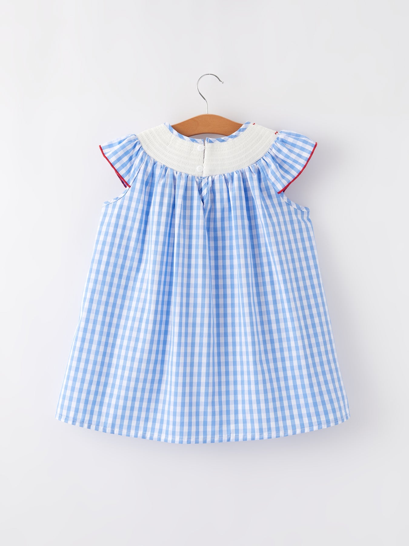 4th Of July Flag Embroidery Smocking Girls Dress