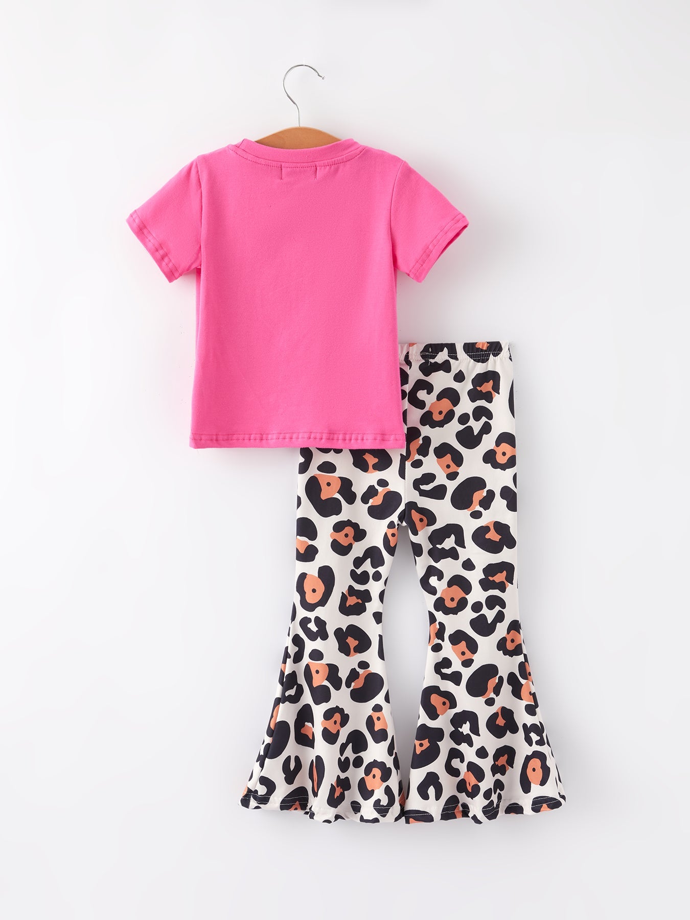 "he Is Risen" Applique Leopard Print Girls Set