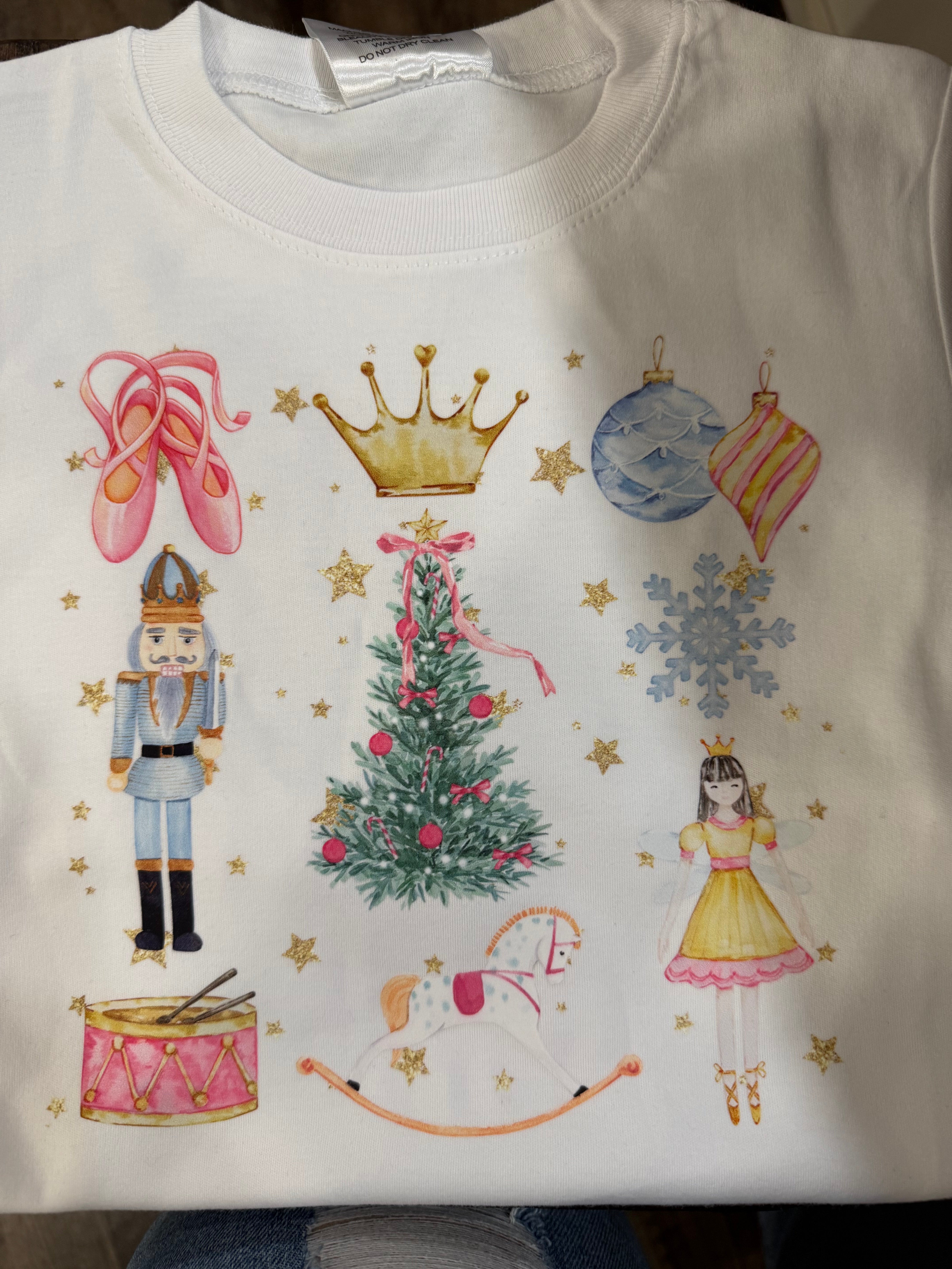 Toddler White Tee Nutcracker Ballet Coquette