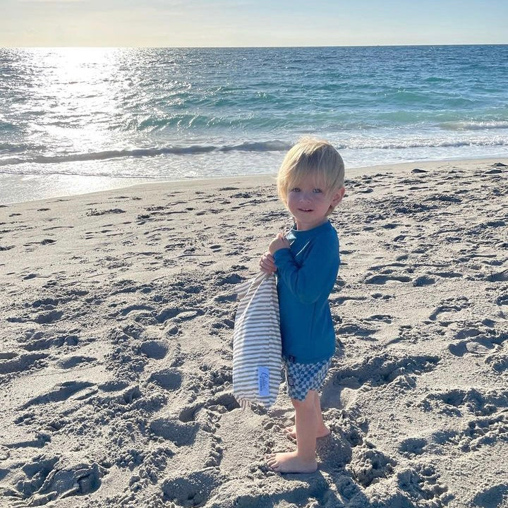 The Kenzie Beach Towel - Brush Stripes