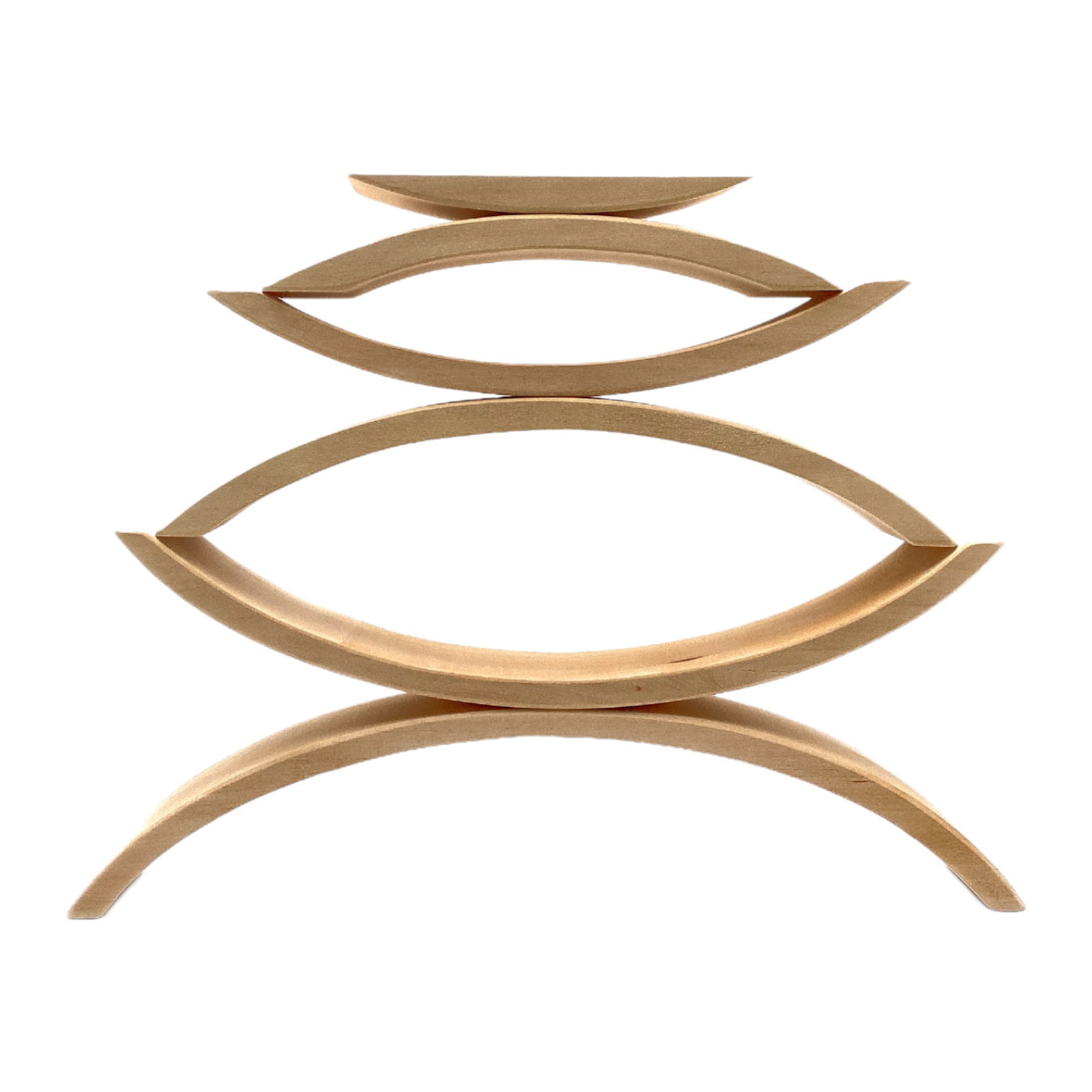 6 Pcs wooden Bridge Stacking Building Blocks In Natural Color