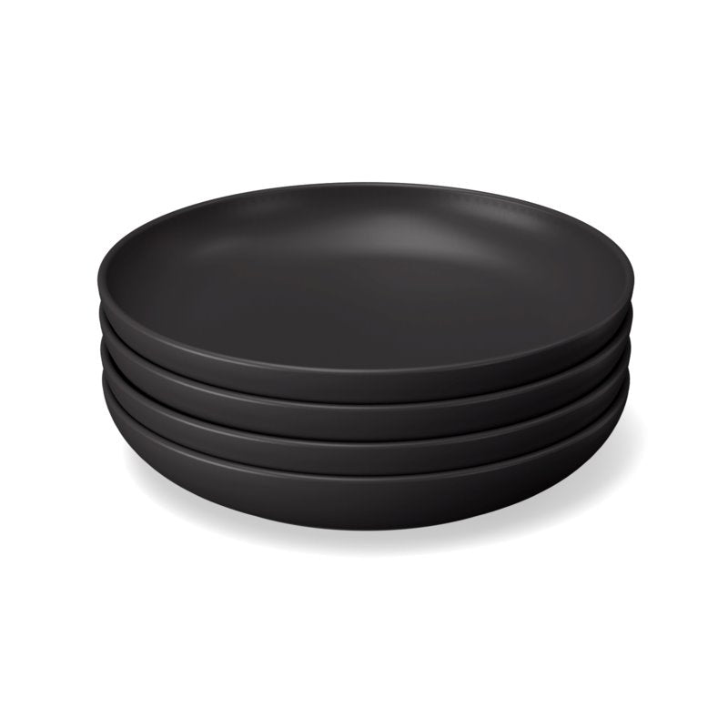 Round Deep Plate - Black - Set Of 4
