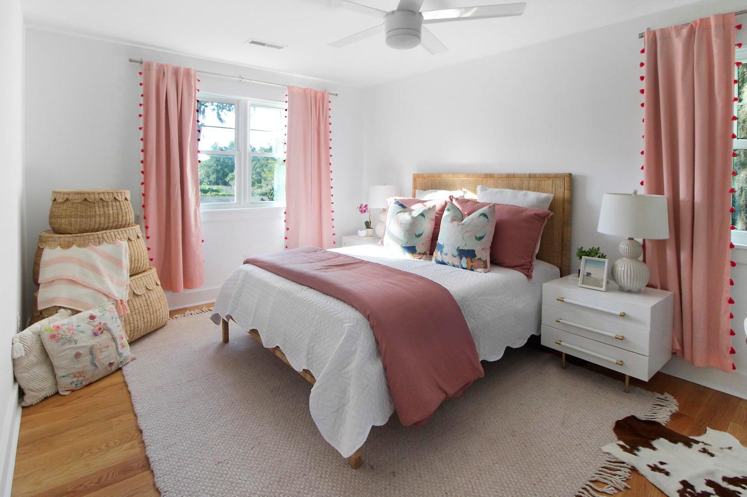 Scalloped Rattan Baskets - Multiple Sizes - Large