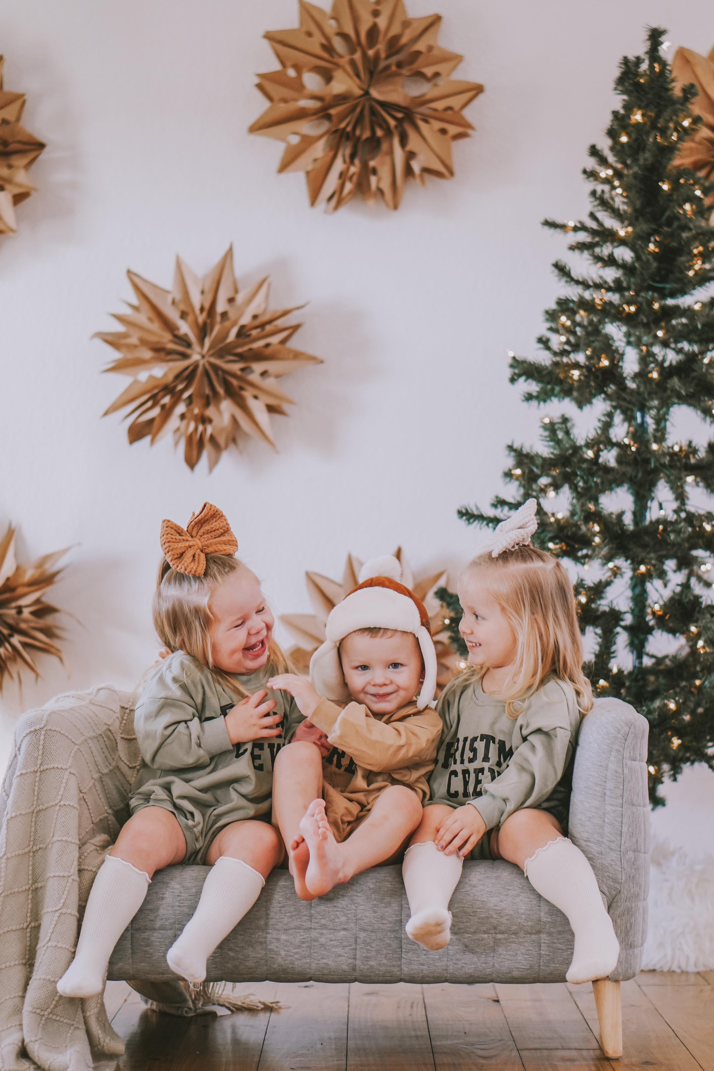 Christmas Crew Sweatshirt Romper - More Colors