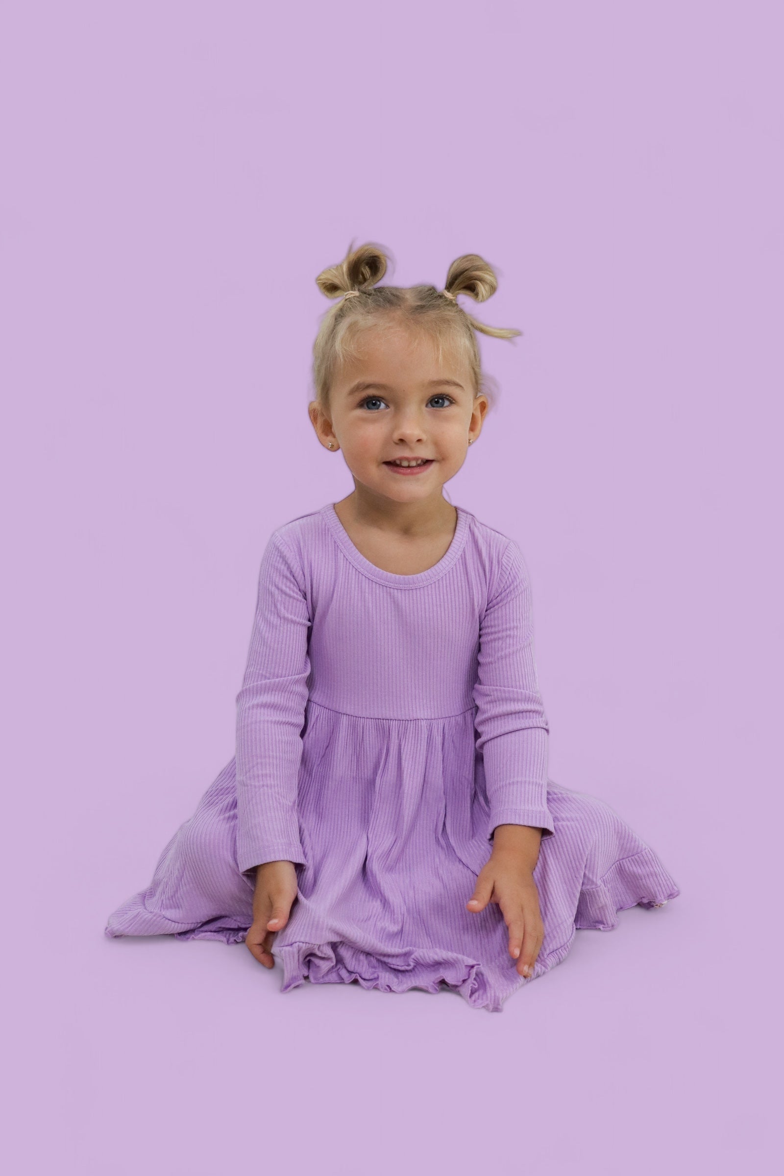 Amethyst Rib Dream Ruffle Dress