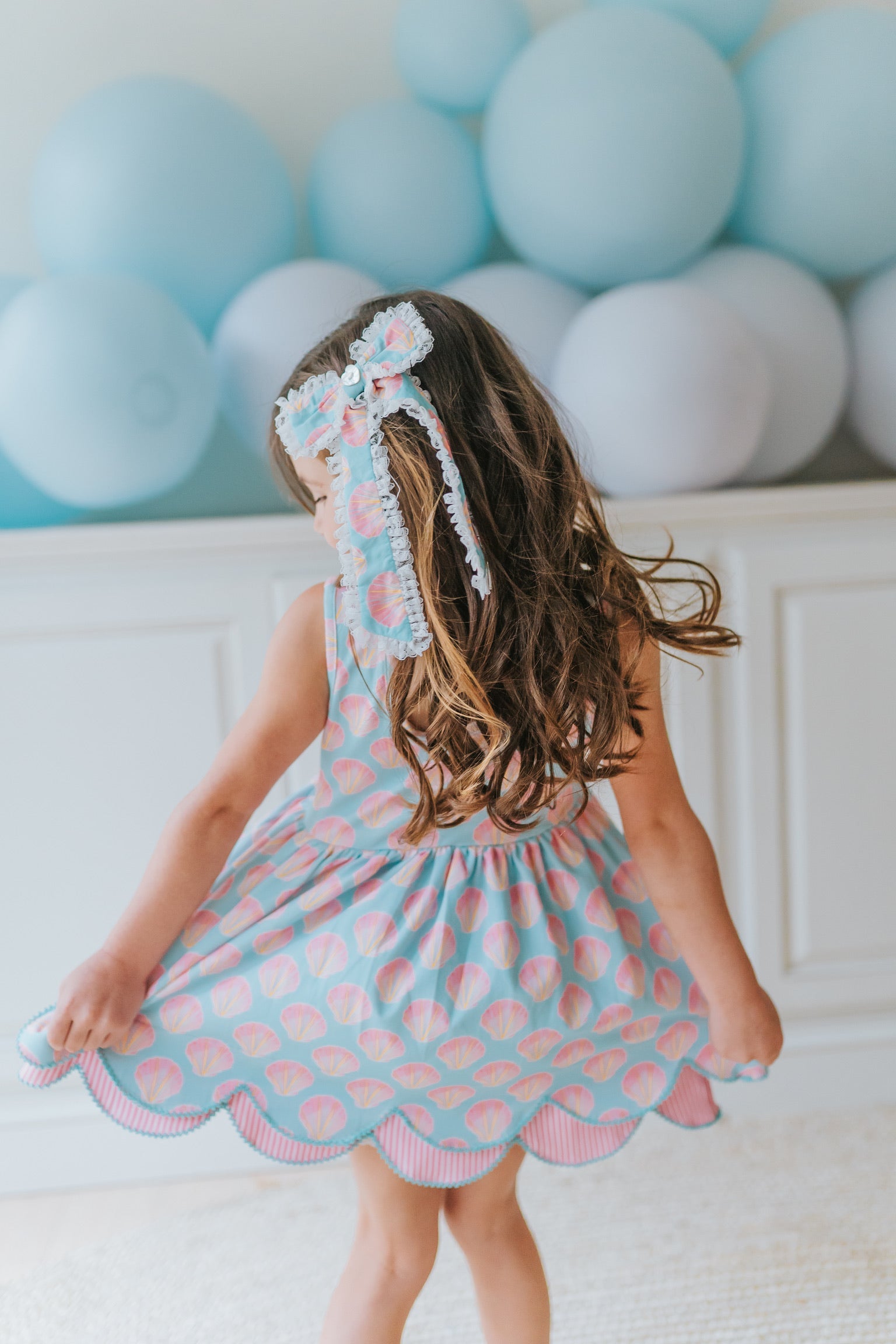 Serene Seashell Scallop Tunic Set