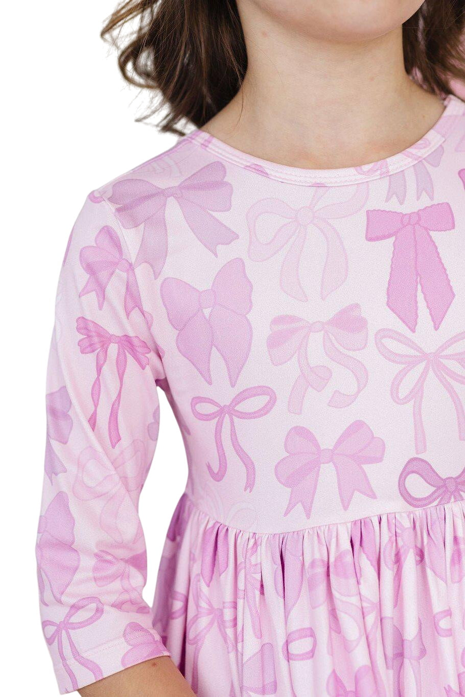 Twinkle Ties 3/4 Sleeve Pocket Twirl Dress