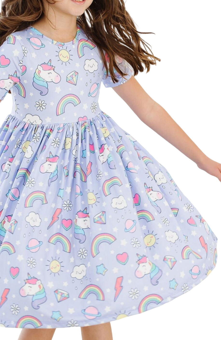 Galactic Unicorns S/s Twirl Dress