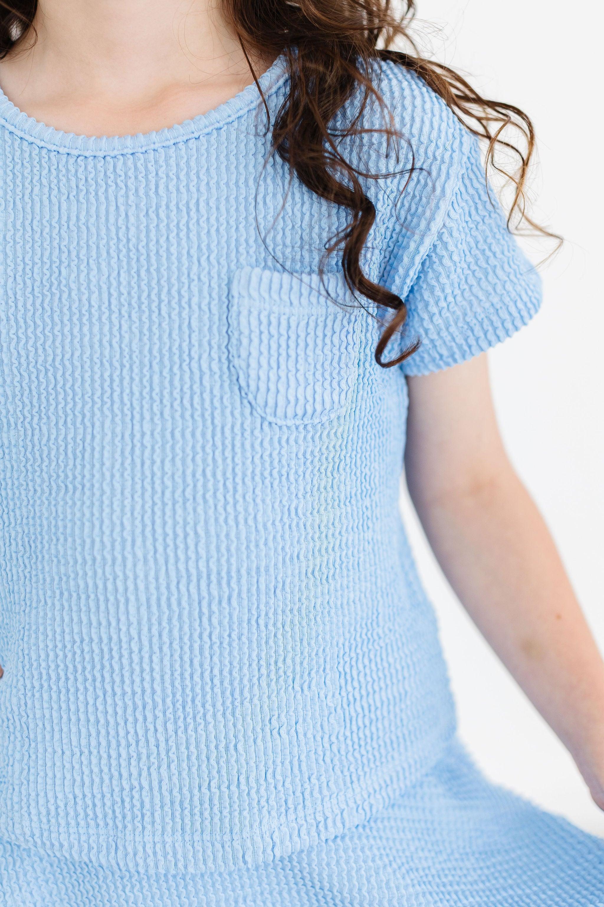 Sky Blue Scrunchy Pocket Tee