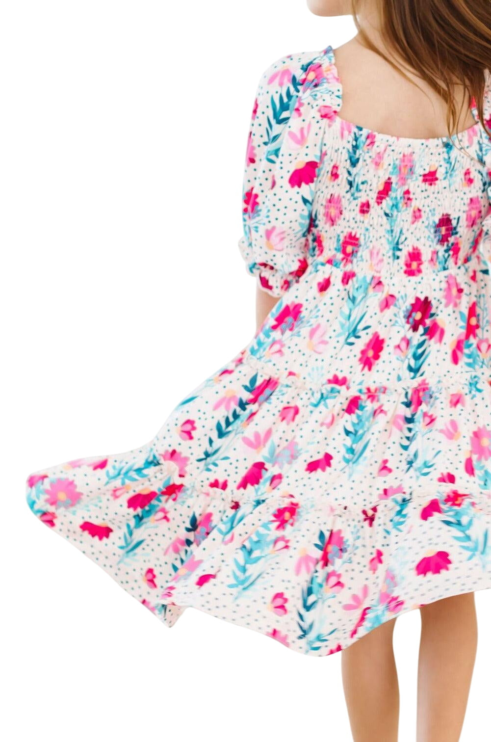 Dots & Daisies Smocked Ruffle Dress