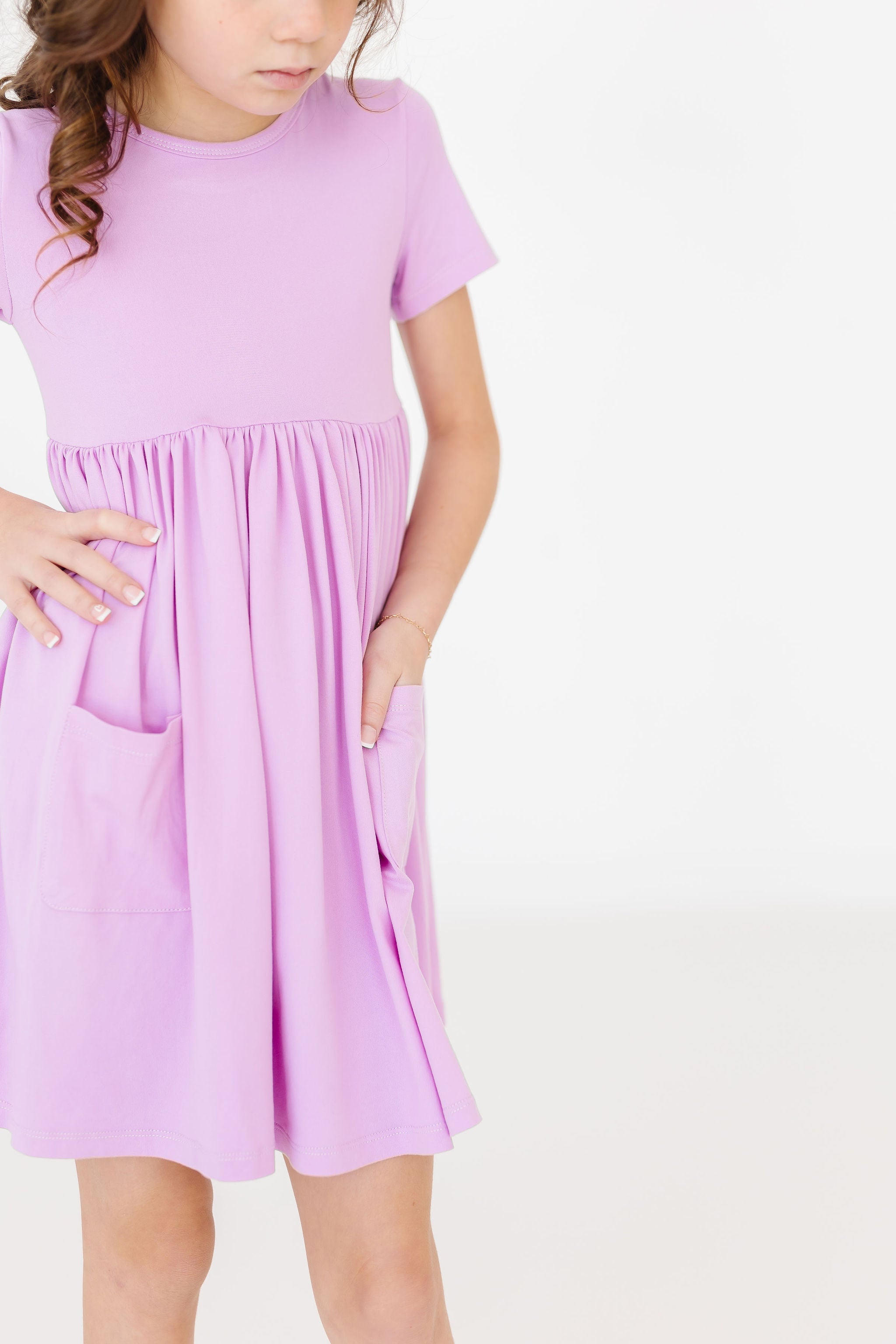 Bright Lilac S/s Pocket Twirl Dress