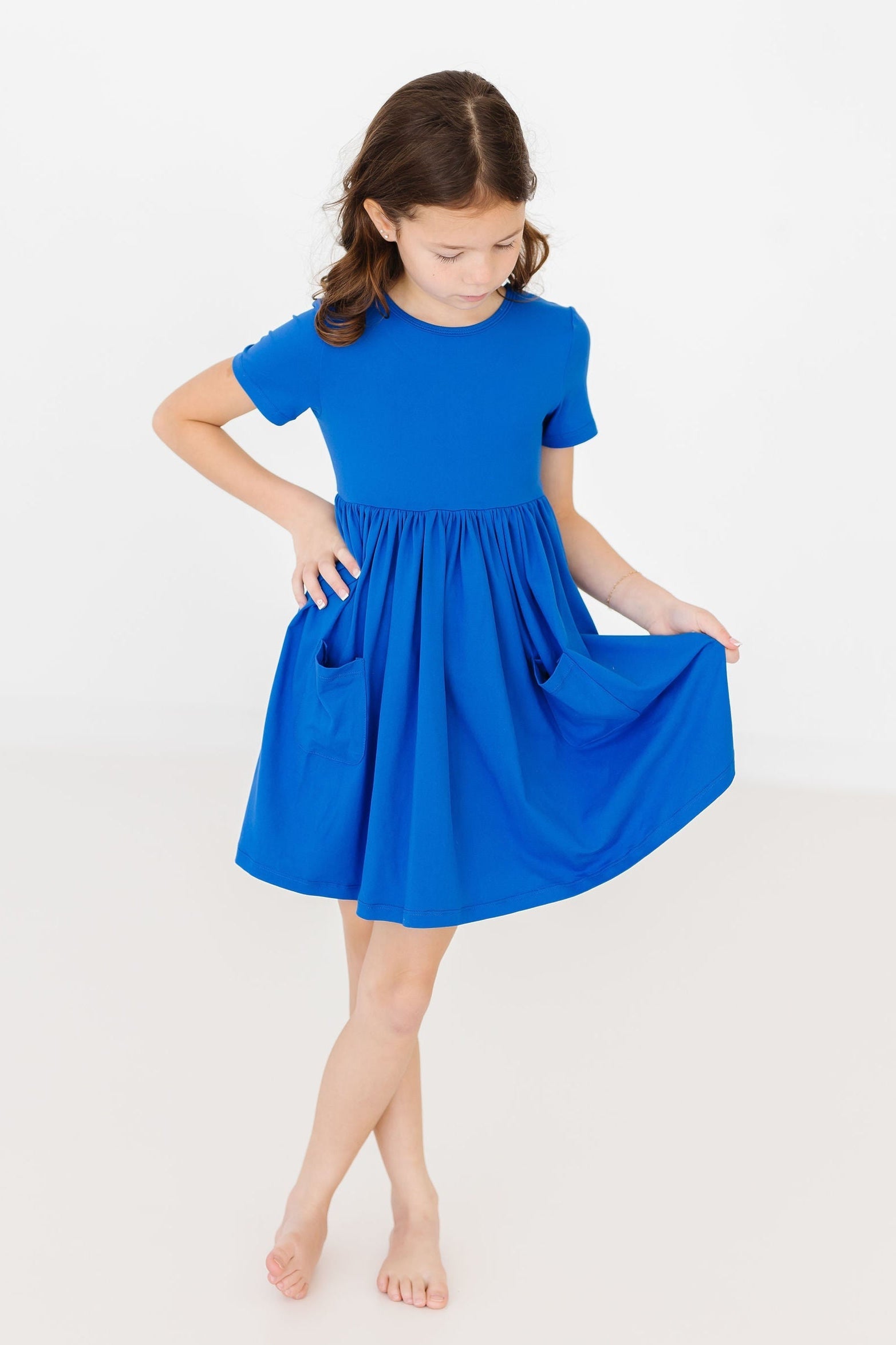 Royal Blue S/s Pocket Twirl Dress