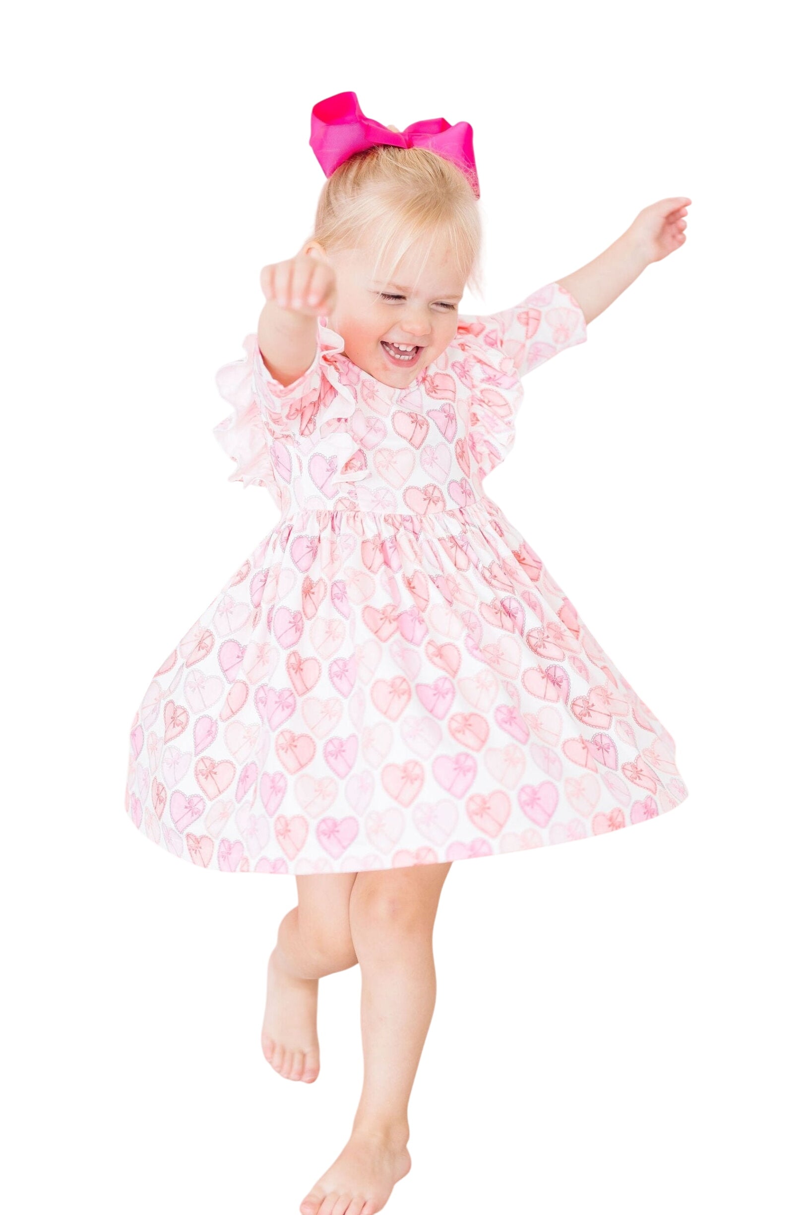 Melt My Heart 3/4 Sleeve Ruffle Twirl Dress