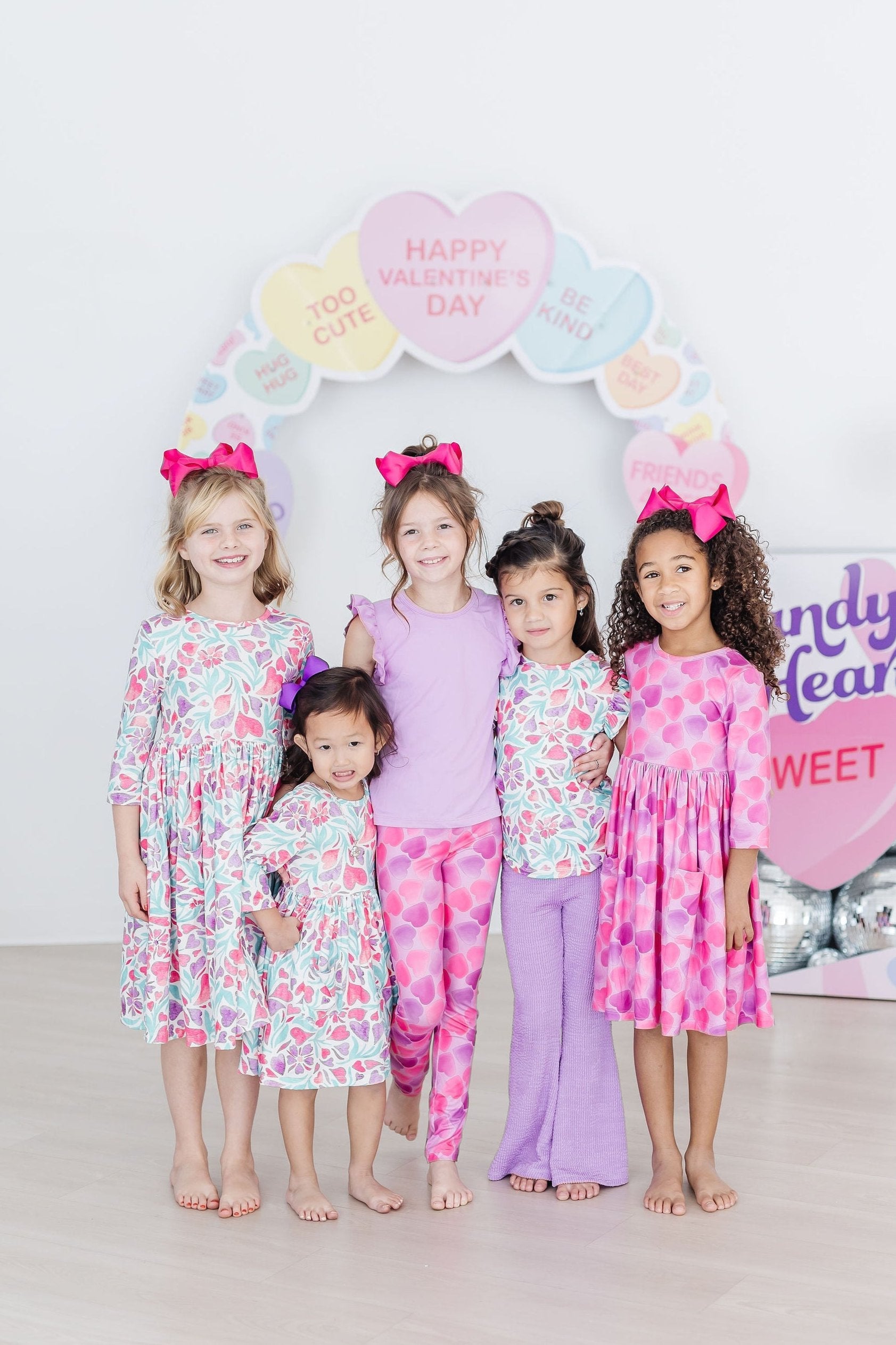 Watercolor Hearts S/s Ruffle Tee