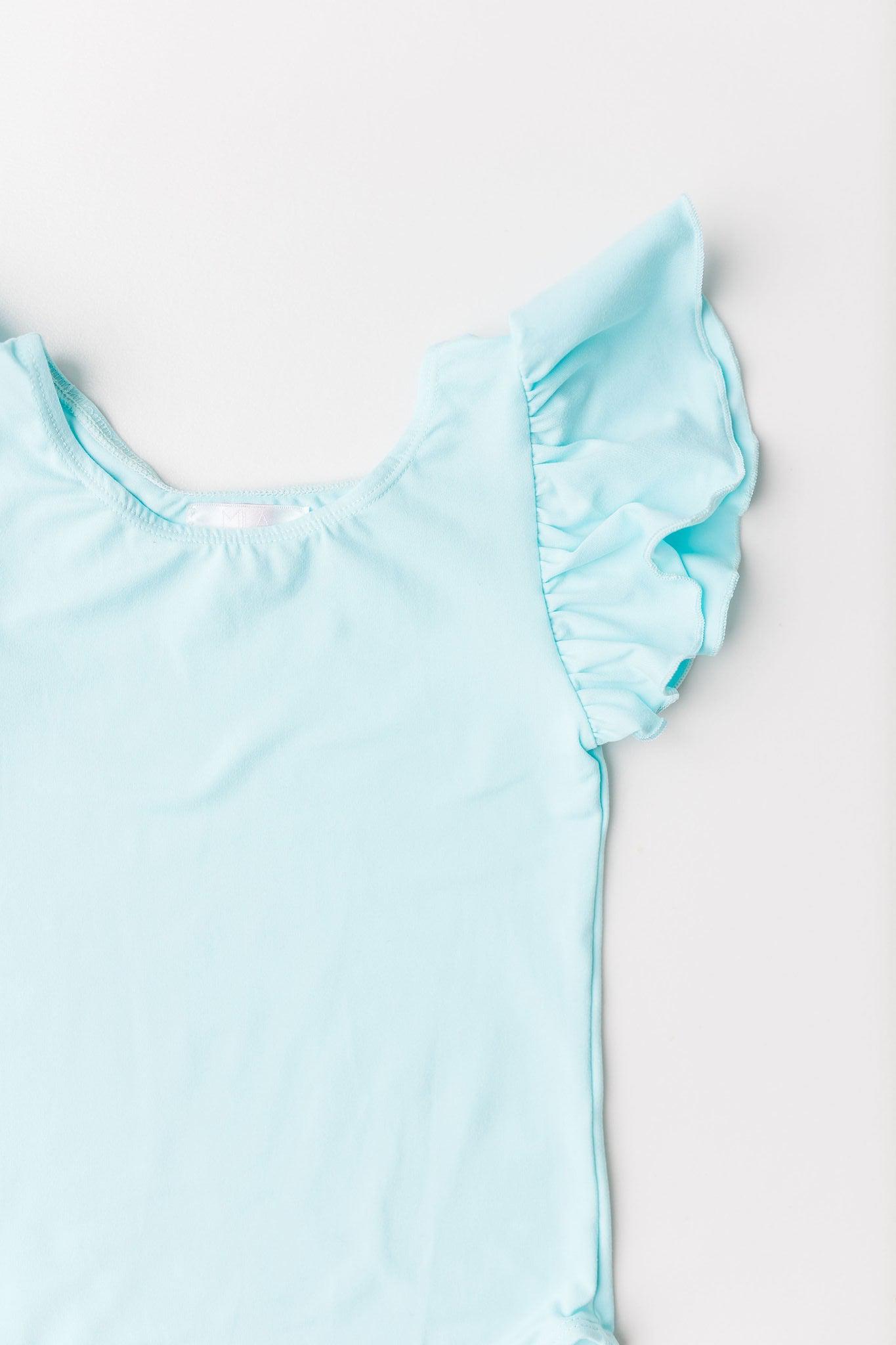Aqua S/s Flutter Sleeve Leotard