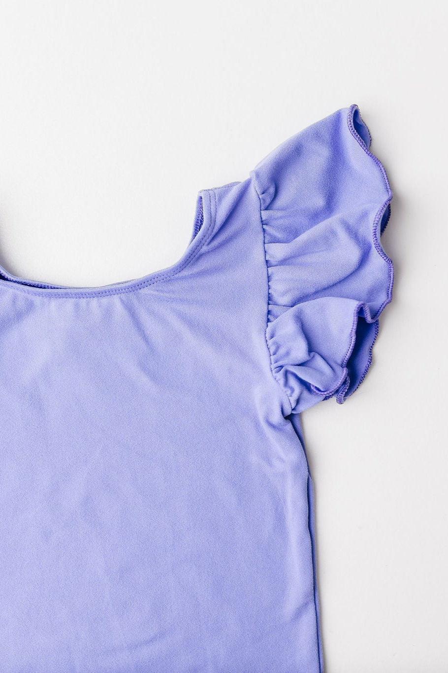 Periwinkle S/s Flutter Sleeve Leotard