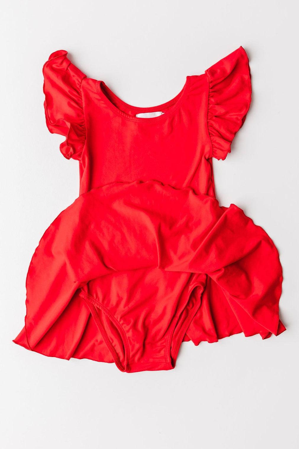 Red S/s Twirl Leotard