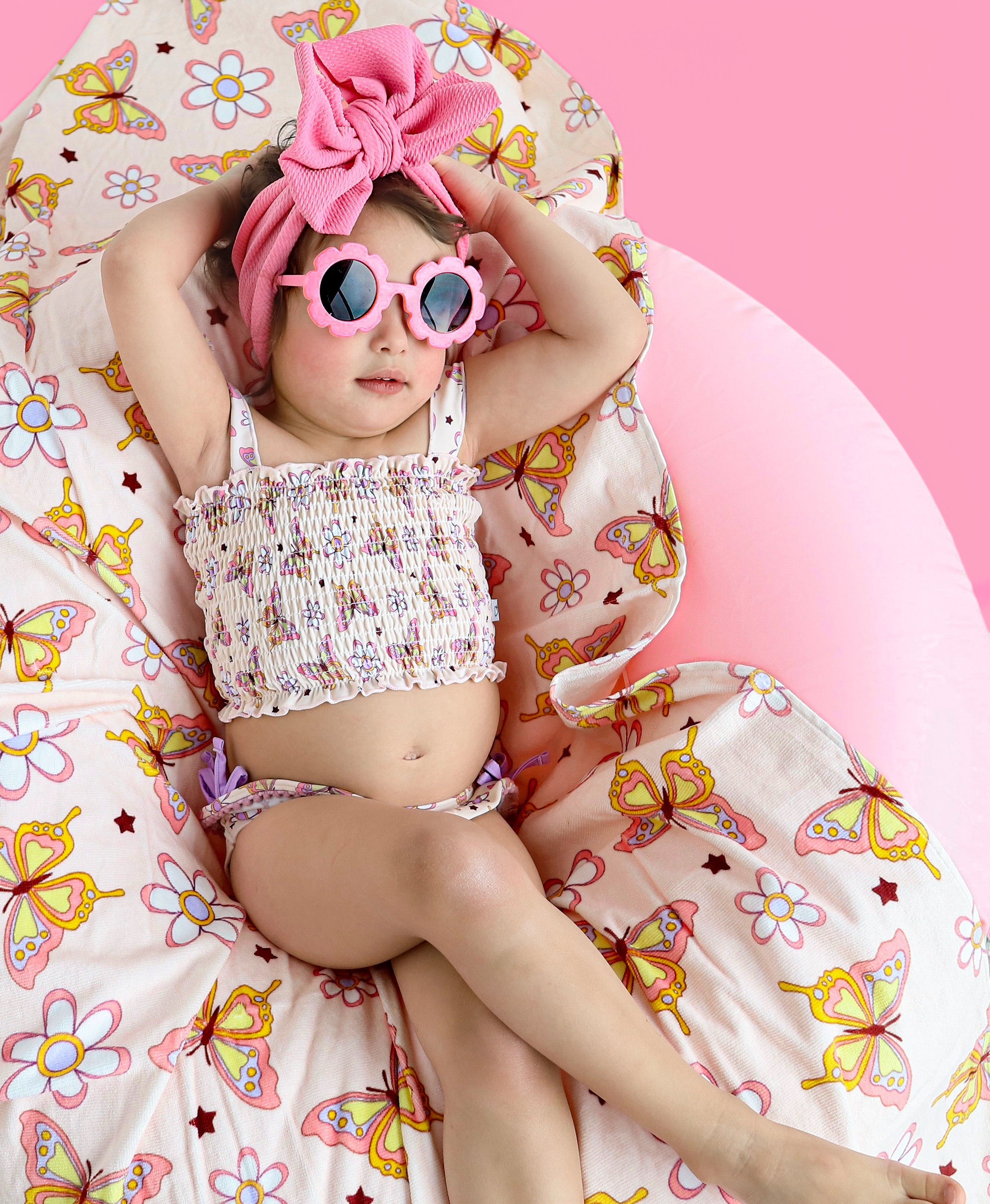 Blossomin’ Butterfly Dream Smocked Tankini Two Piece Swim Suit