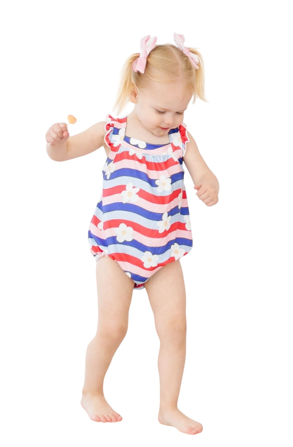 July Vibes Ruffle Cross Back Romper